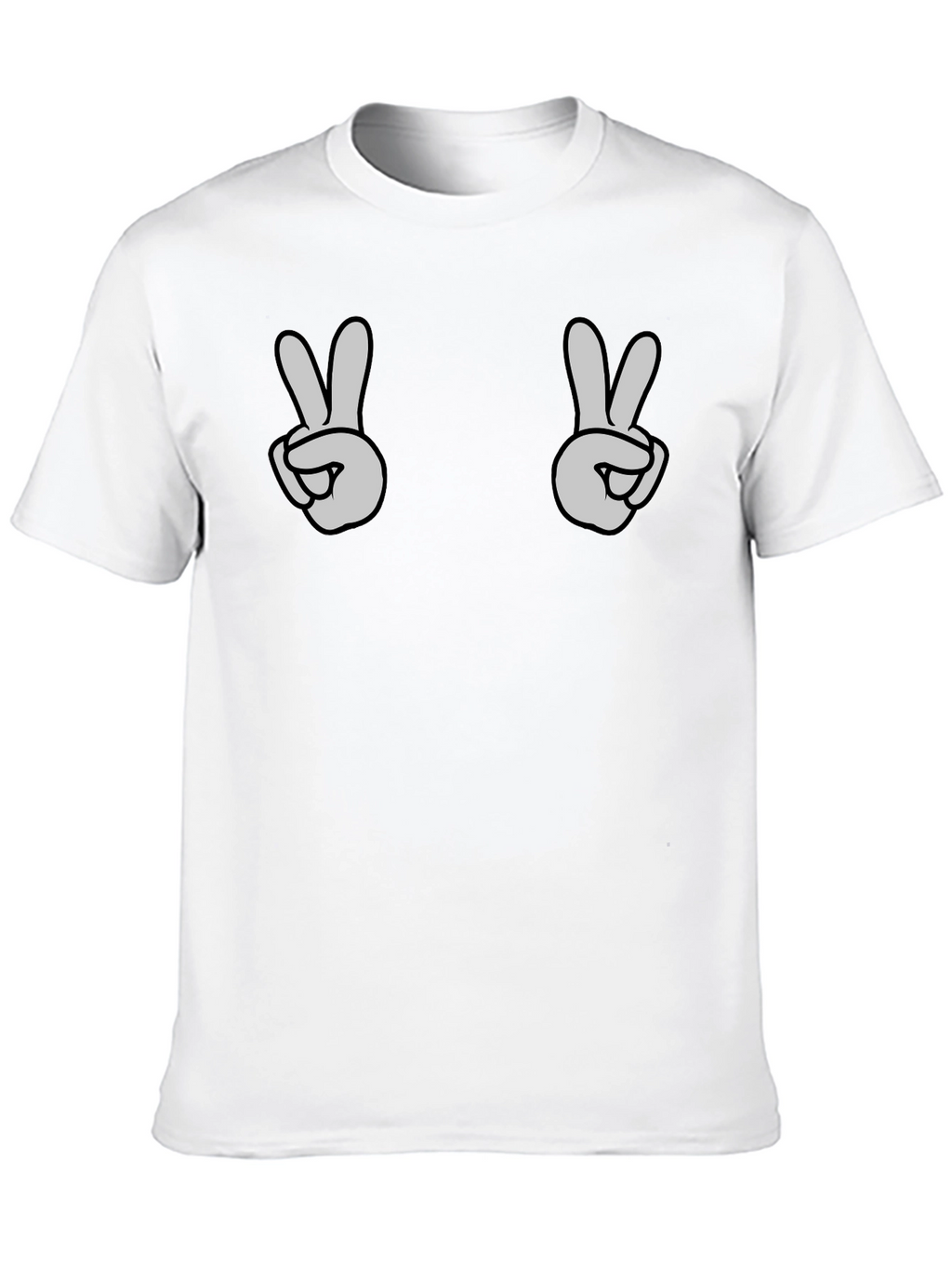 Peace Sign Graphic Tee - Black Casual Shirt