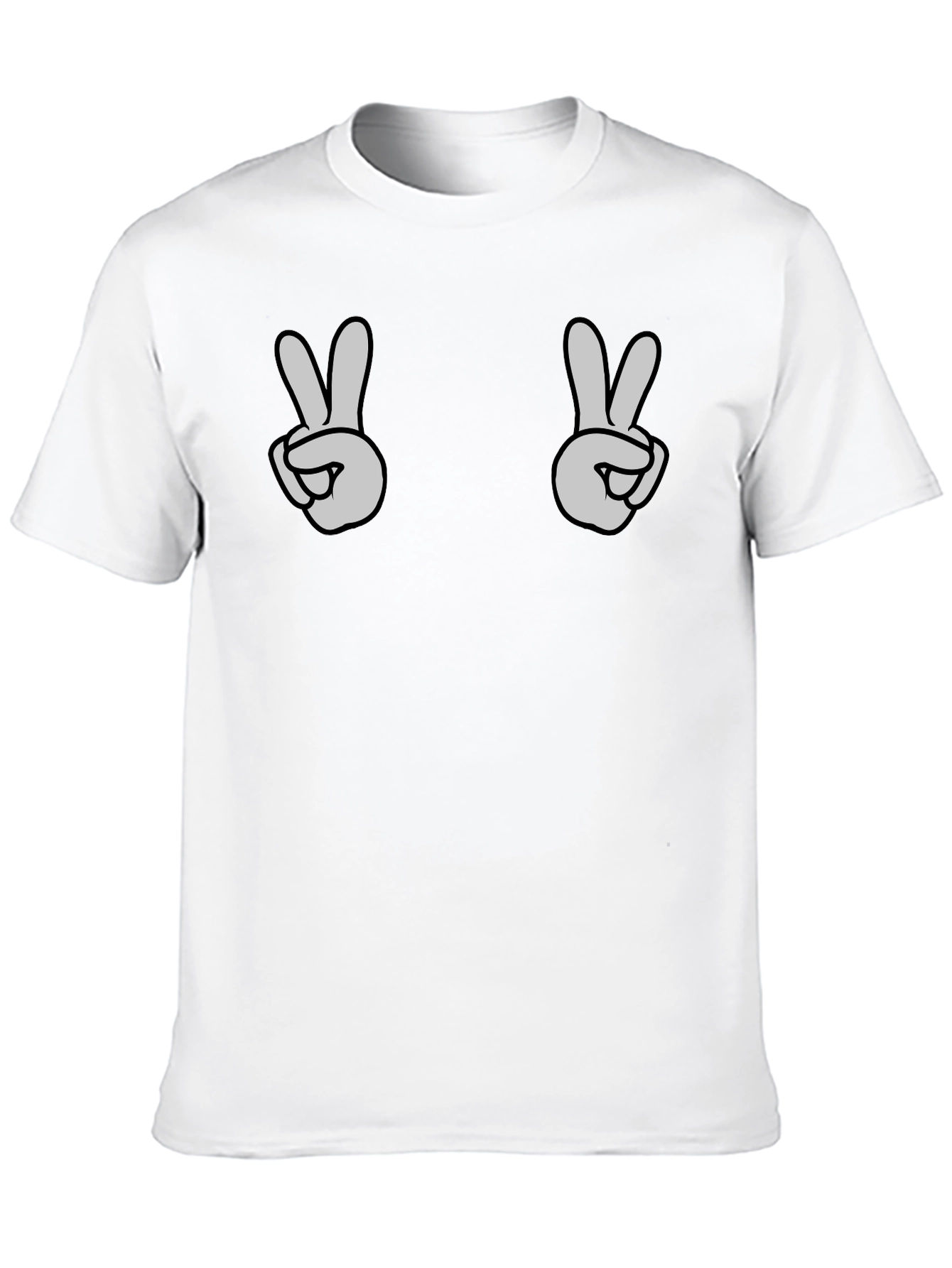 Peace Sign Graphic Tee - Black Casual Shirt