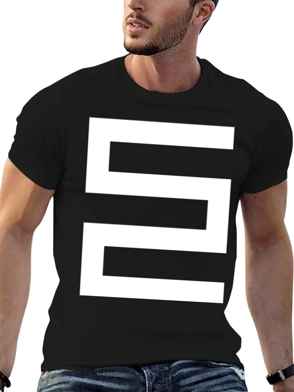 Abstract Geometric Graphic Black T-Shirt