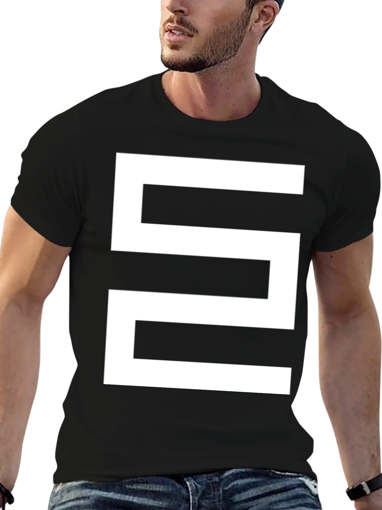 Abstract Geometric Graphic Black T-Shirt