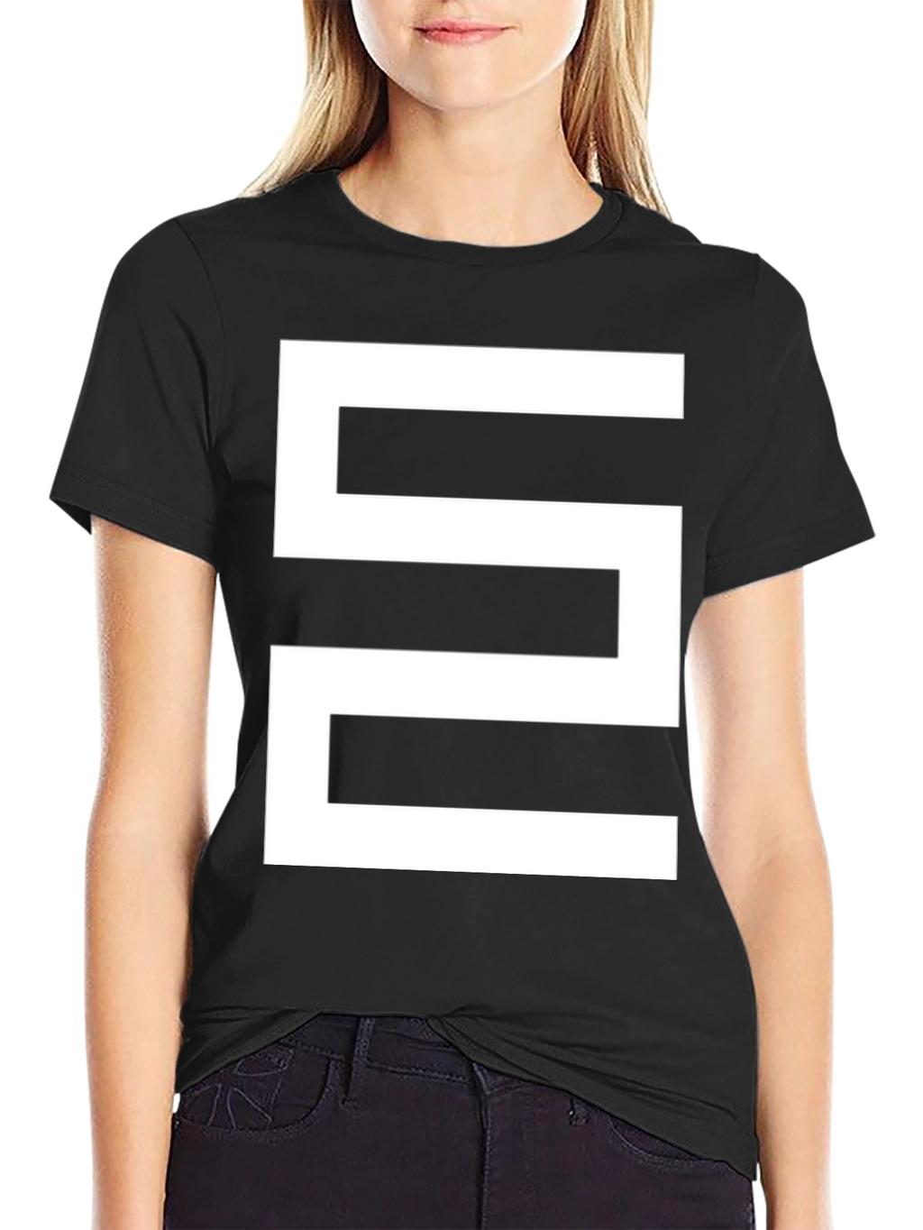 Abstract Geometric Graphic Black T-Shirt