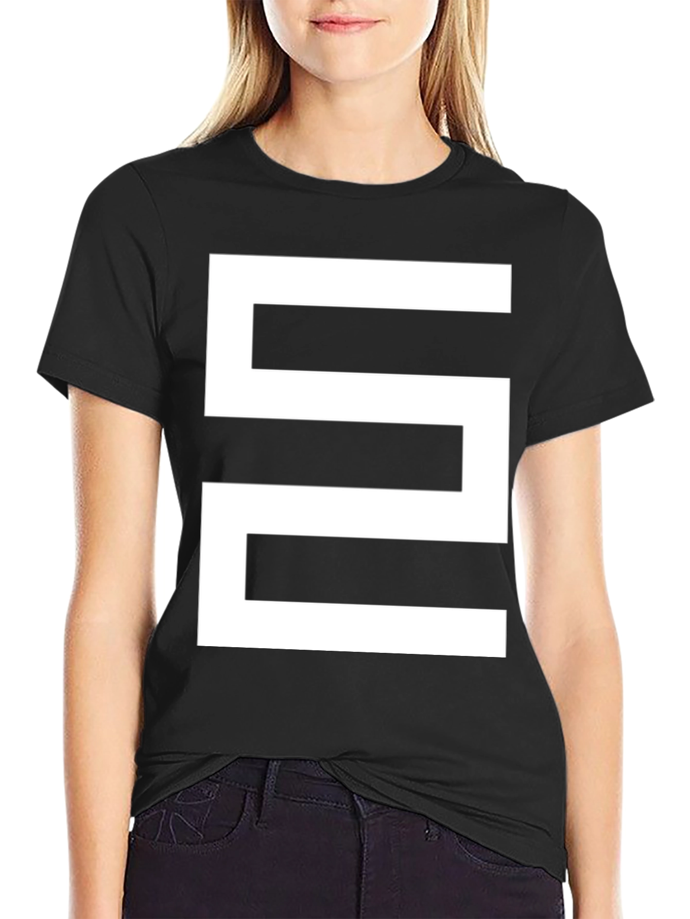 Abstract Geometric Graphic Black T-Shirt