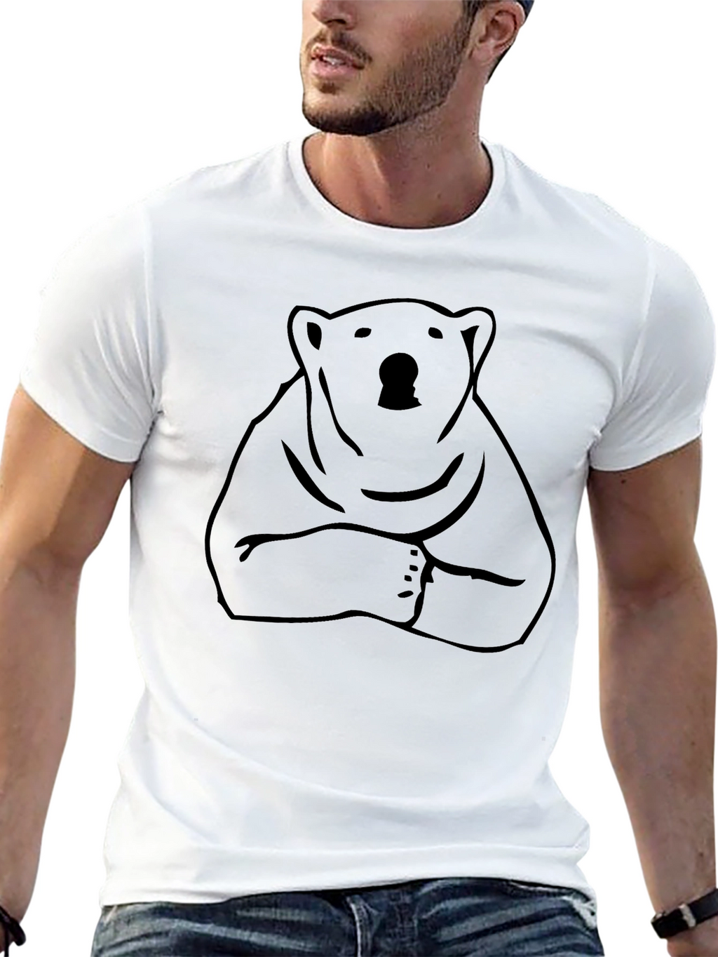 Cool Bear Graphic Tee - Relaxed Fit Black T-Shirt