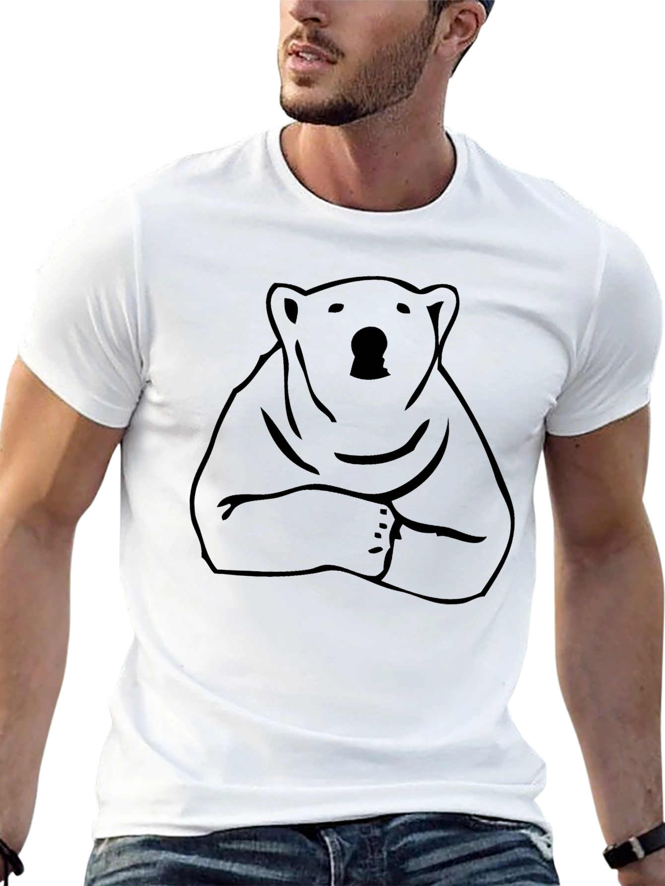 Cool Bear Graphic Tee - Relaxed Fit Black T-Shirt