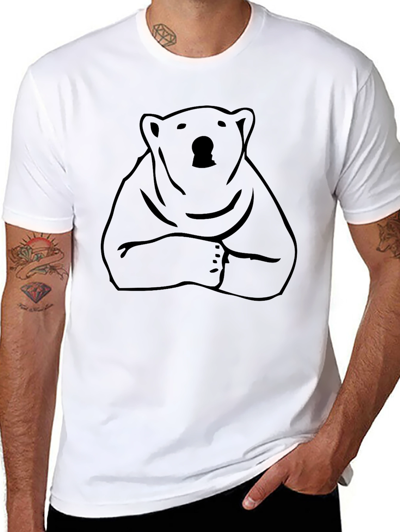 Cool Bear Graphic Tee - Relaxed Fit Black T-Shirt