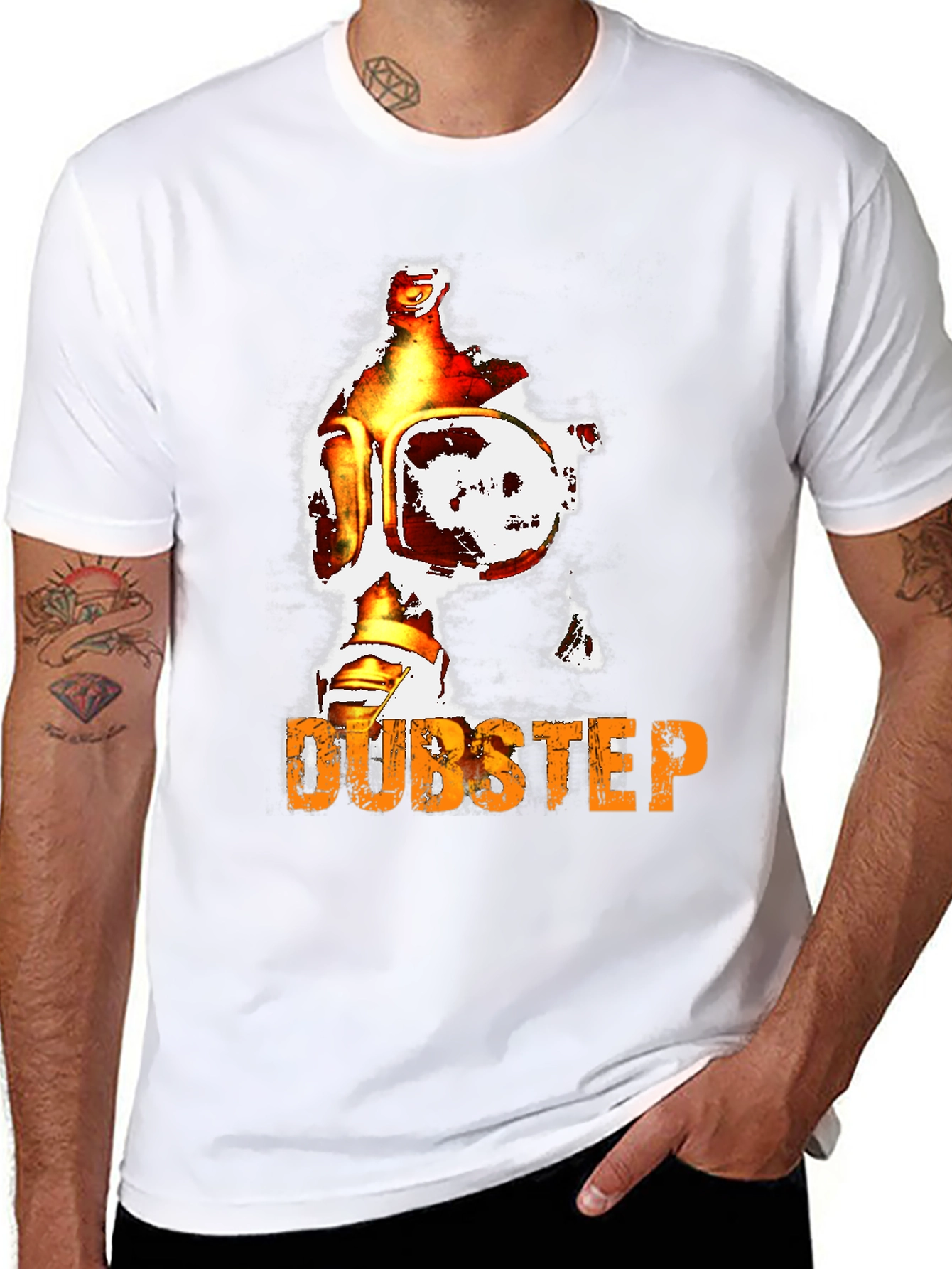 Dubstep Graphic Print Tee - Edgy Style