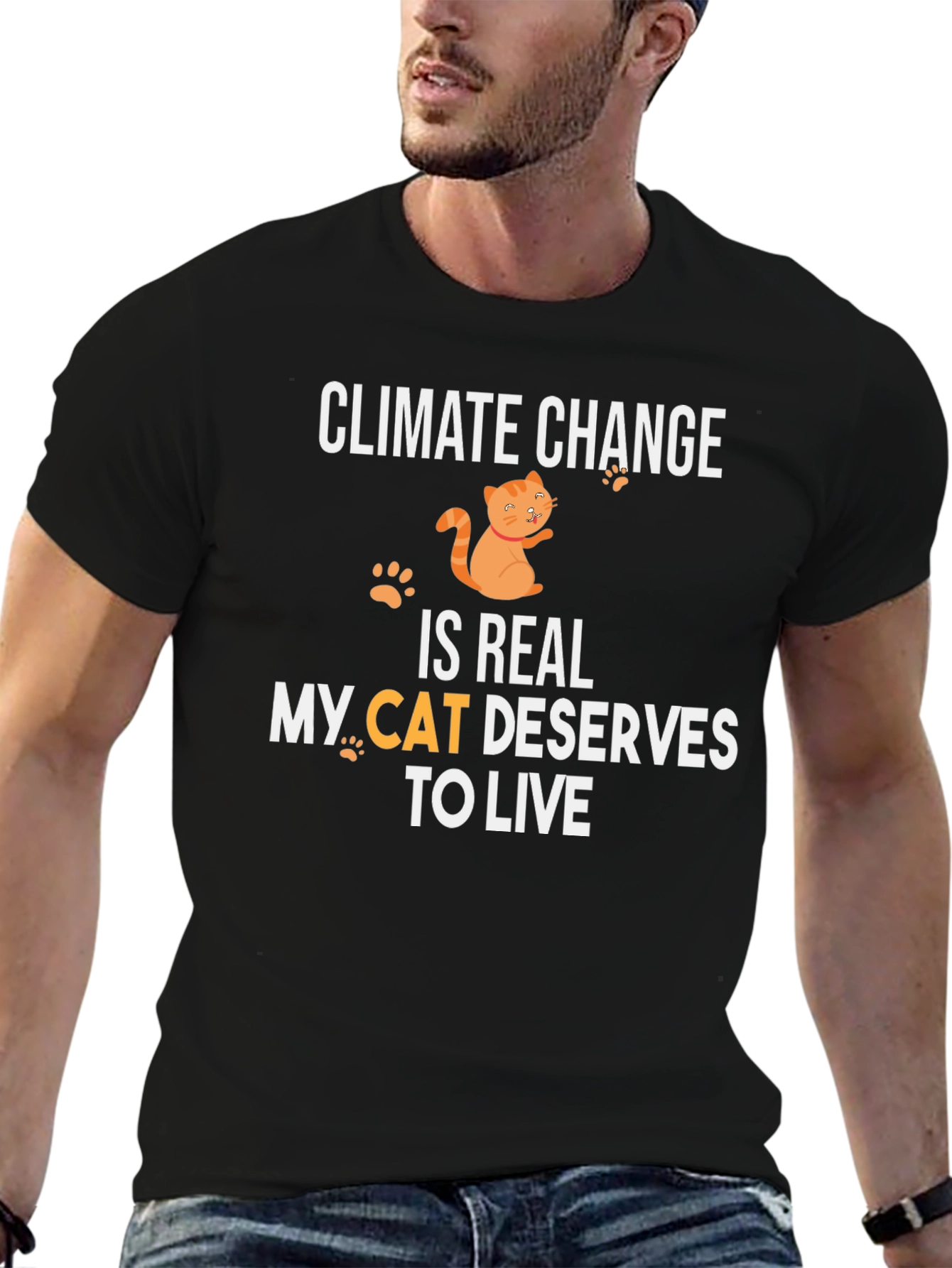 Climate Change Cat T-Shirt