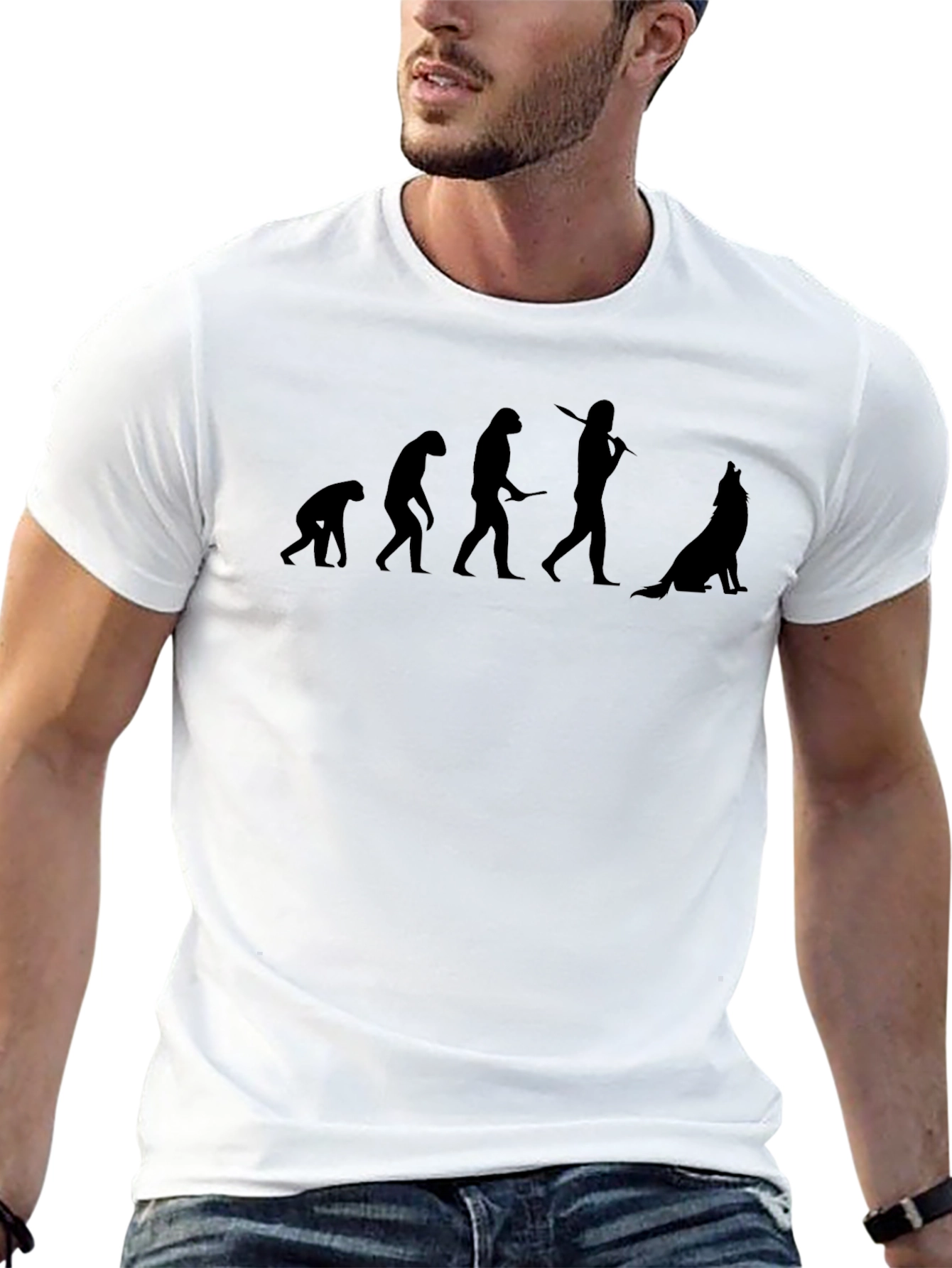 Evolution to Dog T-Shirt - Black Graphic Tee