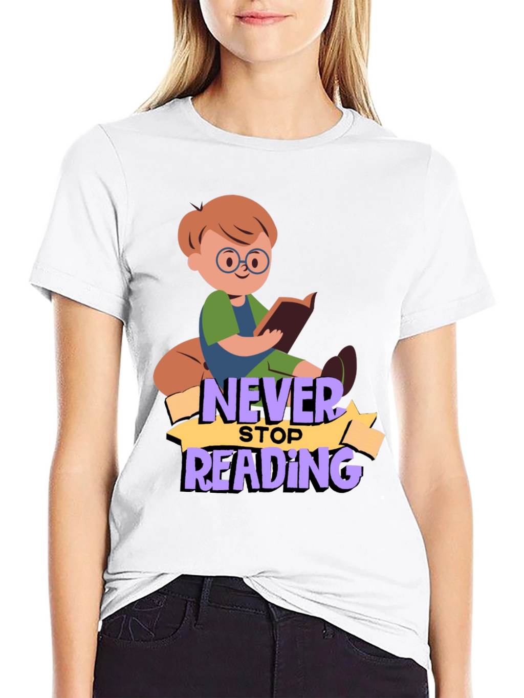 Never Stop Reading Graphic T-Shirt