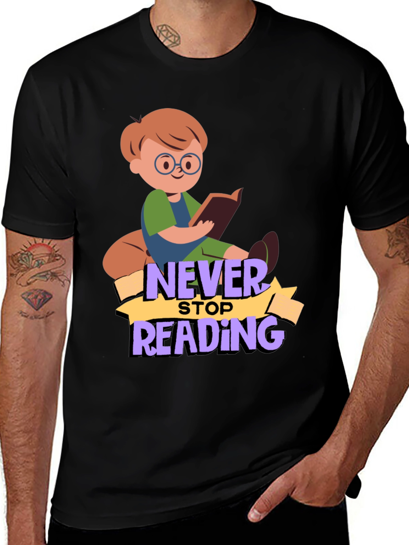 Never Stop Reading Graphic T-Shirt