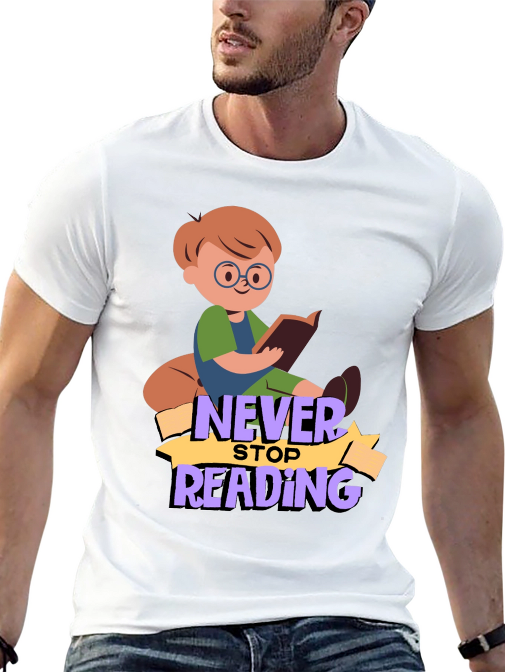 Never Stop Reading Graphic T-Shirt