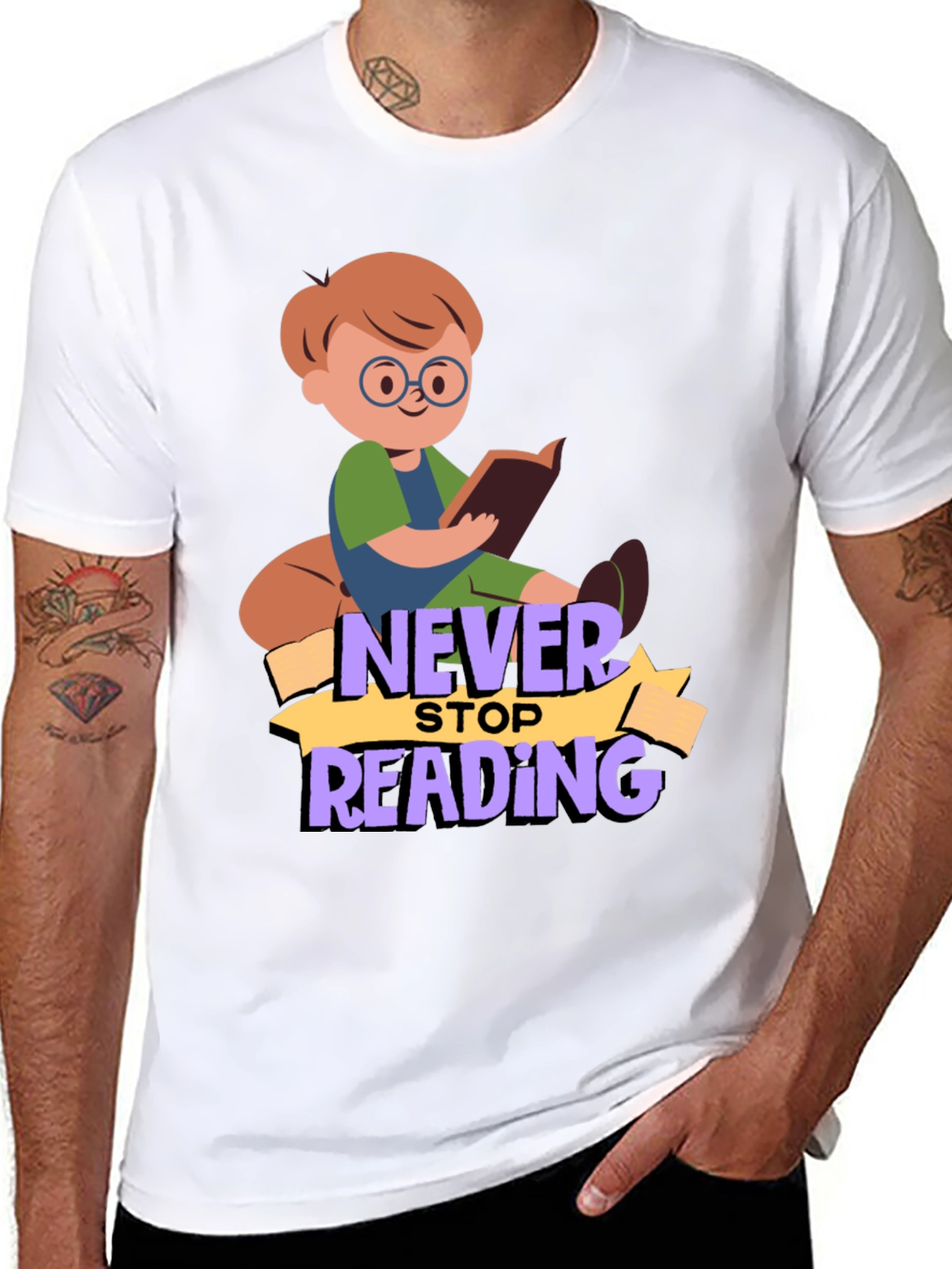 Never Stop Reading Graphic T-Shirt