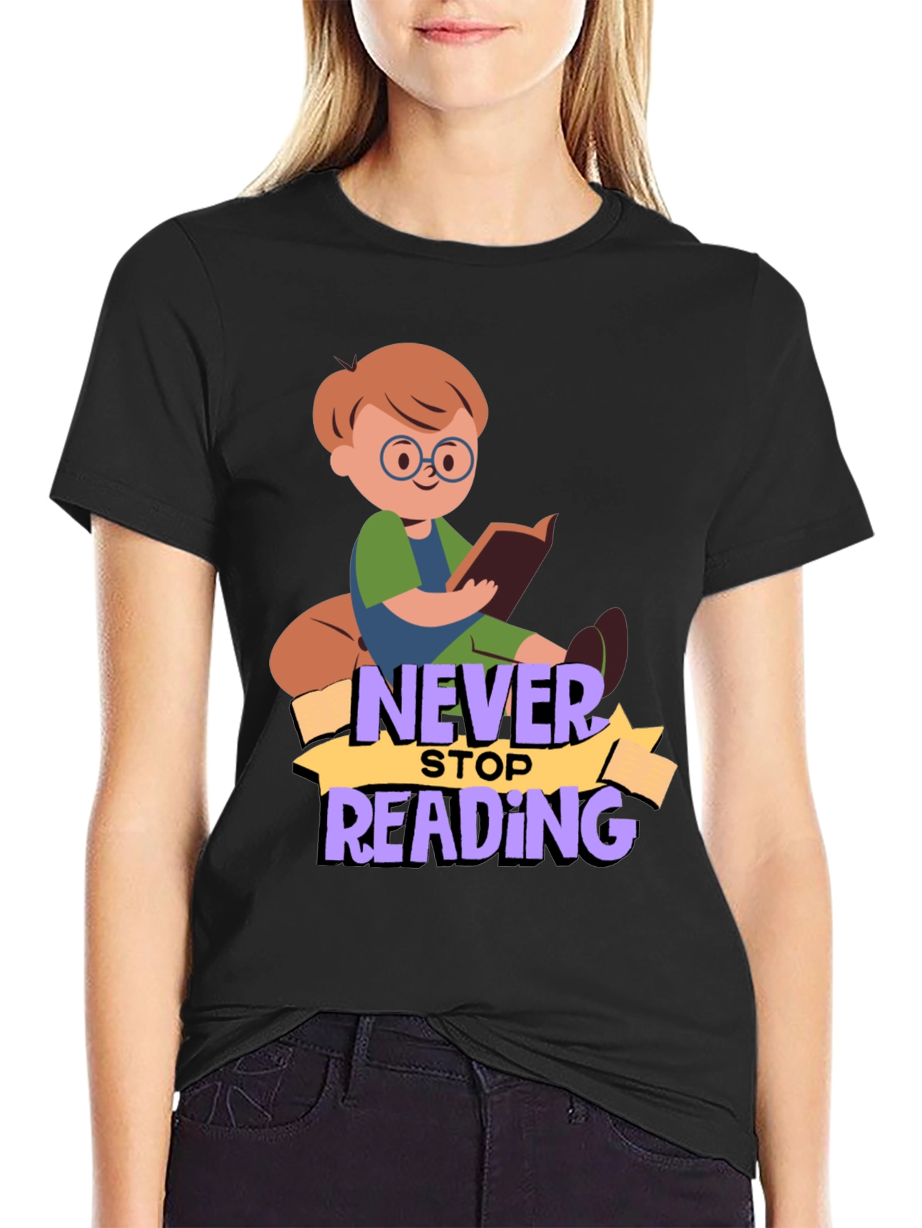 Never Stop Reading Graphic T-Shirt