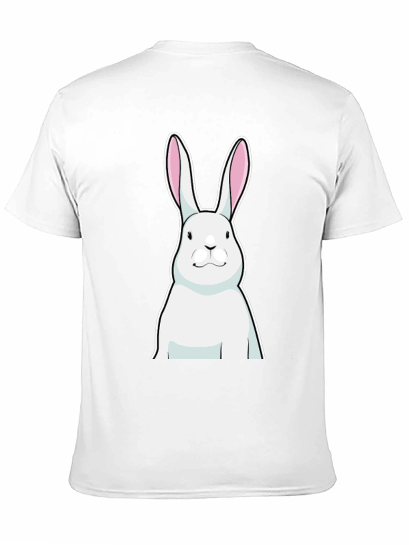 Black T-Shirt with White Rabbit Graphic