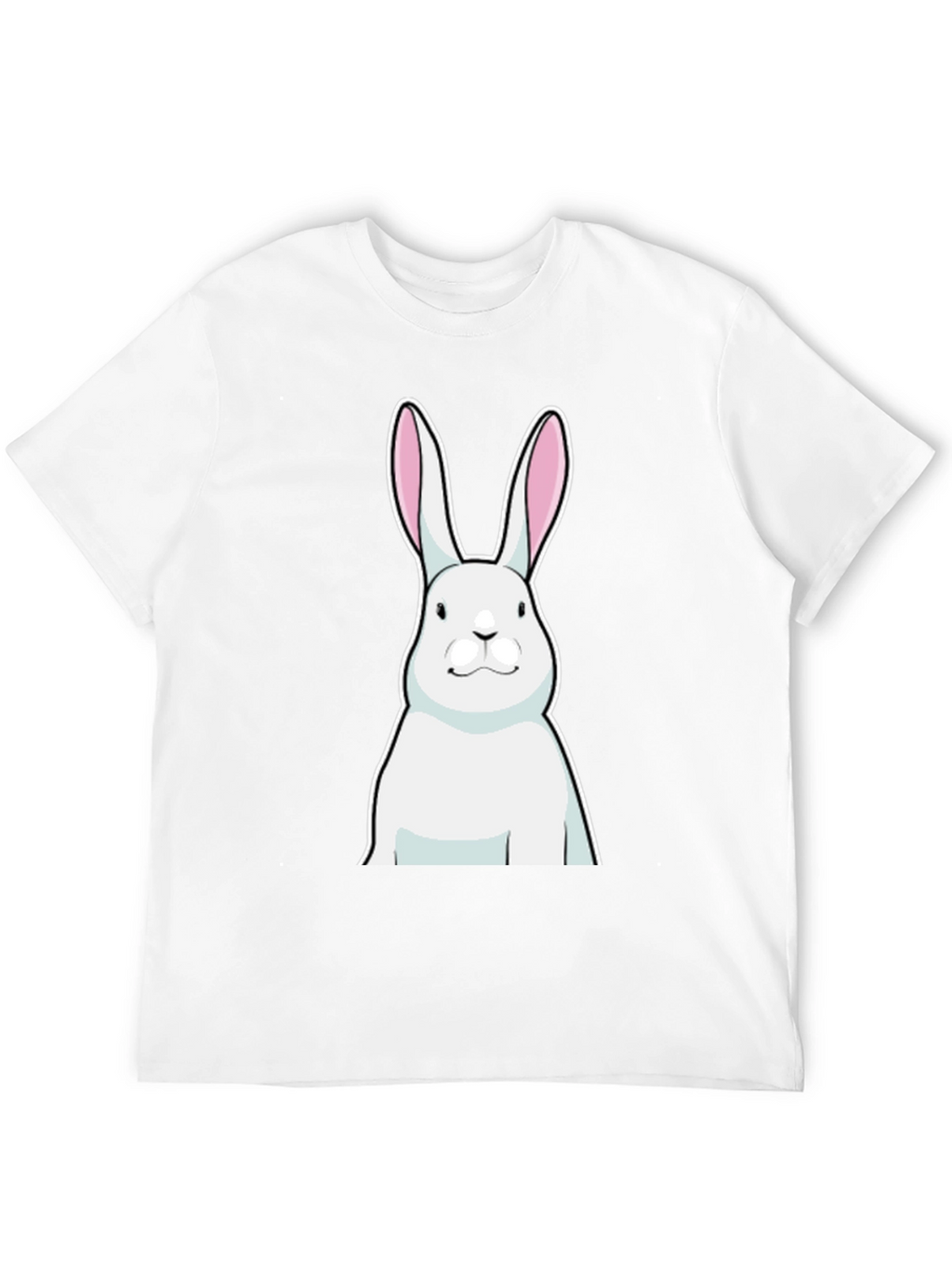 Black T-Shirt with White Rabbit Graphic