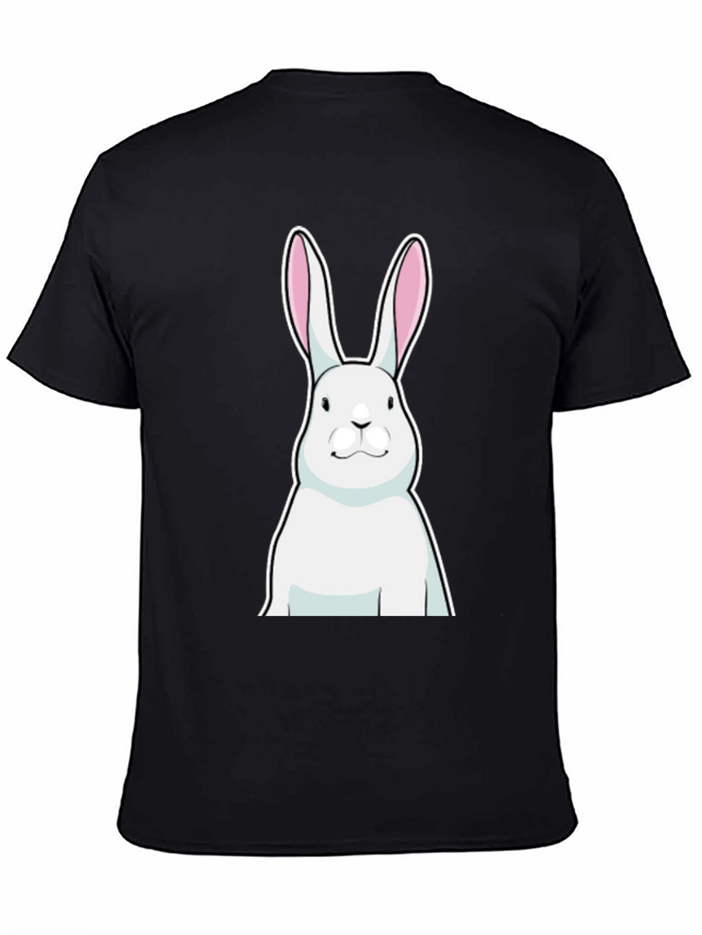 Black T-Shirt with White Rabbit Graphic