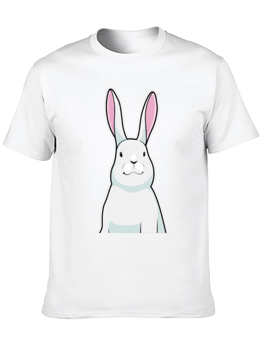 Black T-Shirt with White Rabbit Graphic