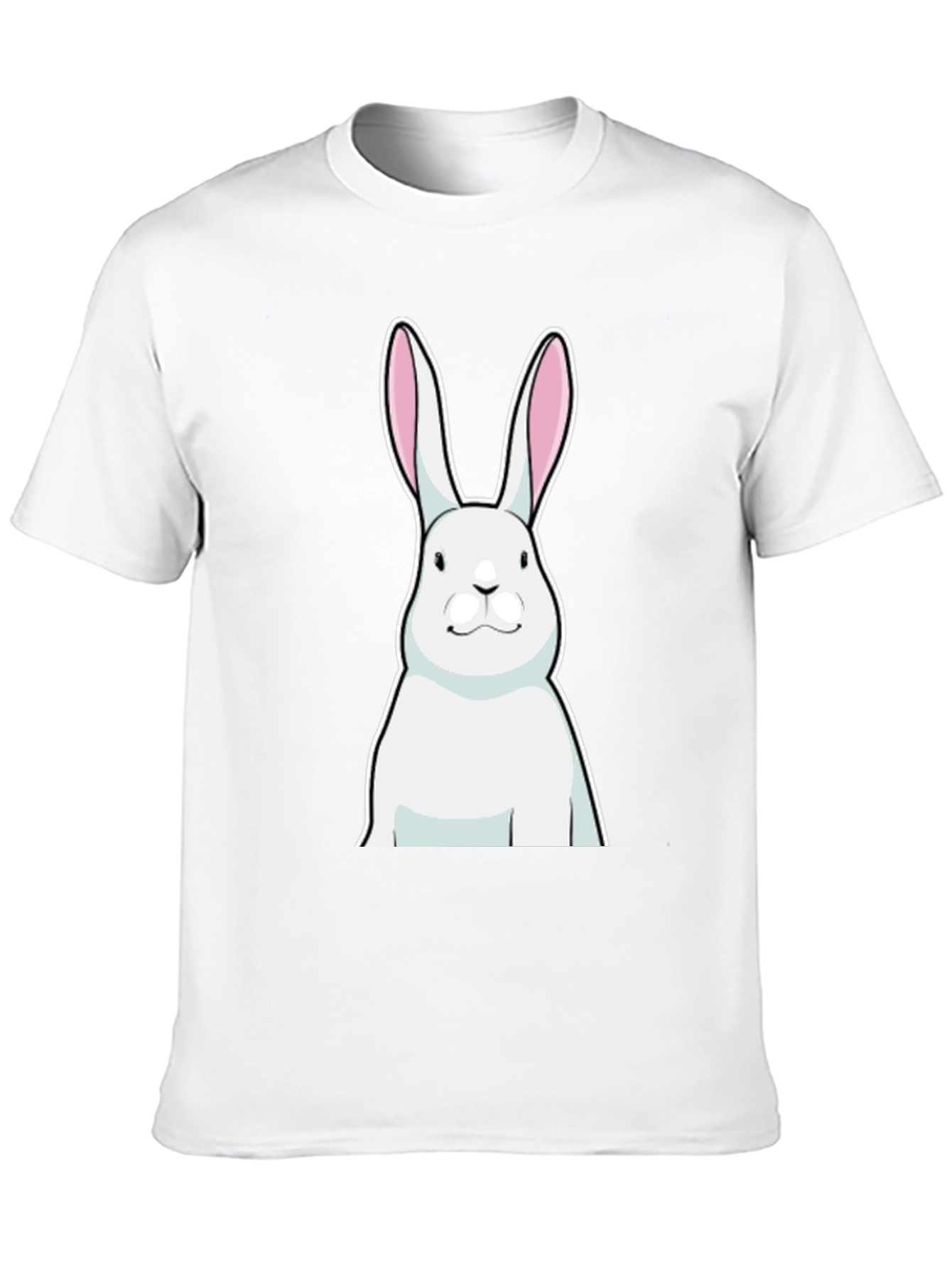 Black T-Shirt with White Rabbit Graphic