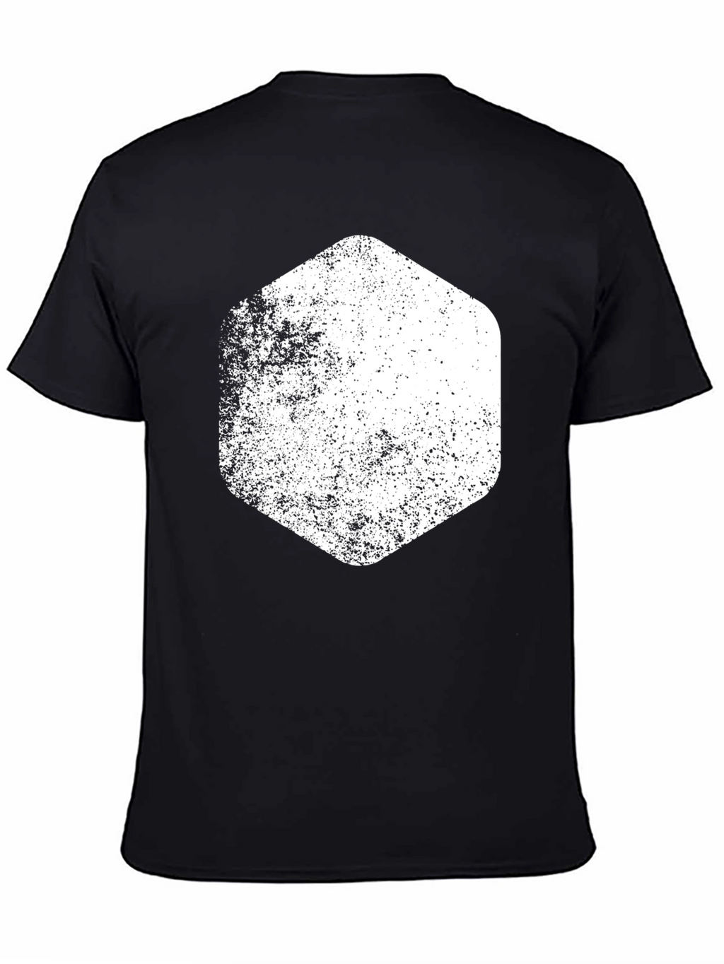 Distressed Hexagon Graphic Tee - Black
