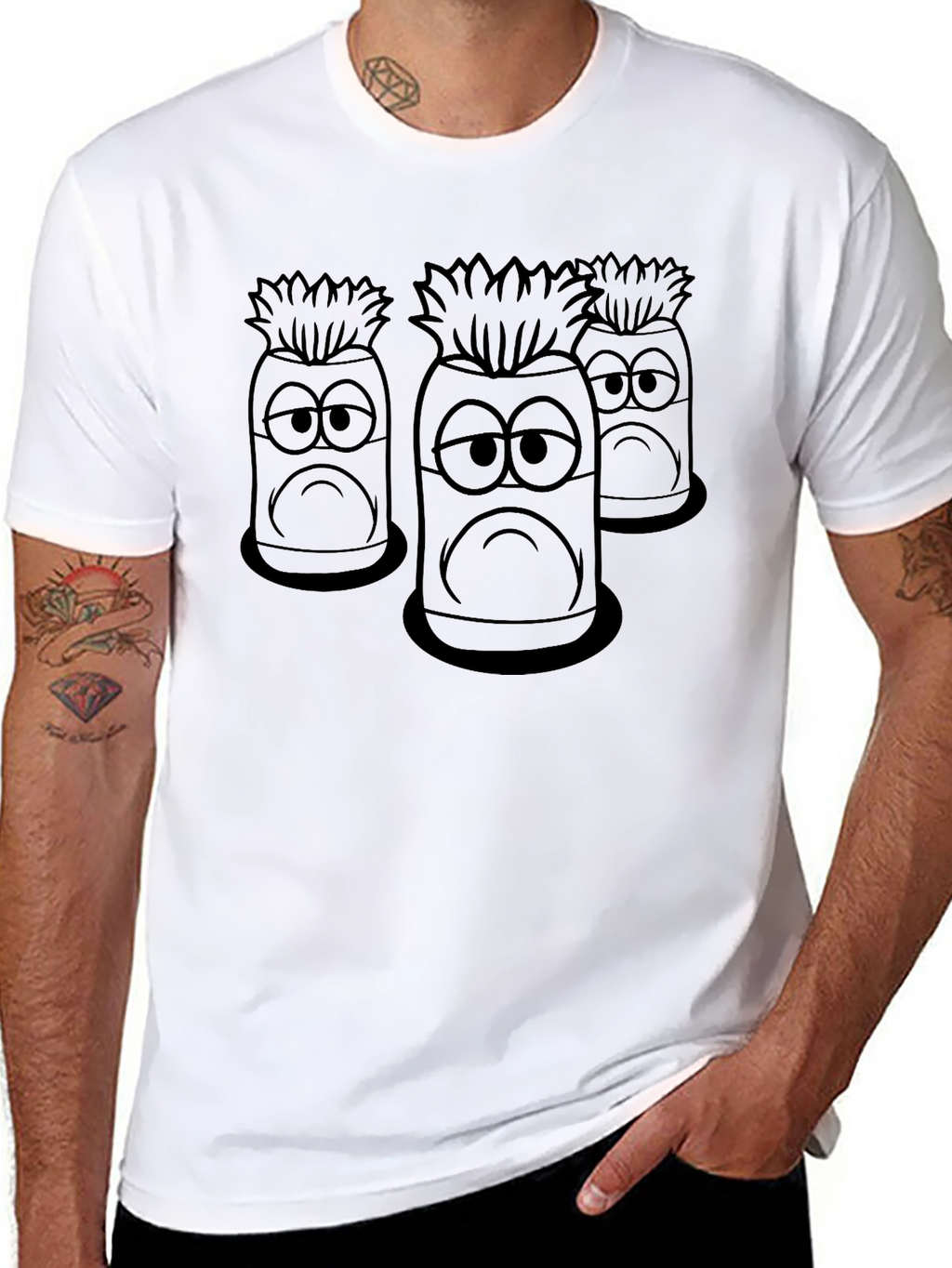 Sad Pineapple Graphic Tee - Black Cotton T-Shirt