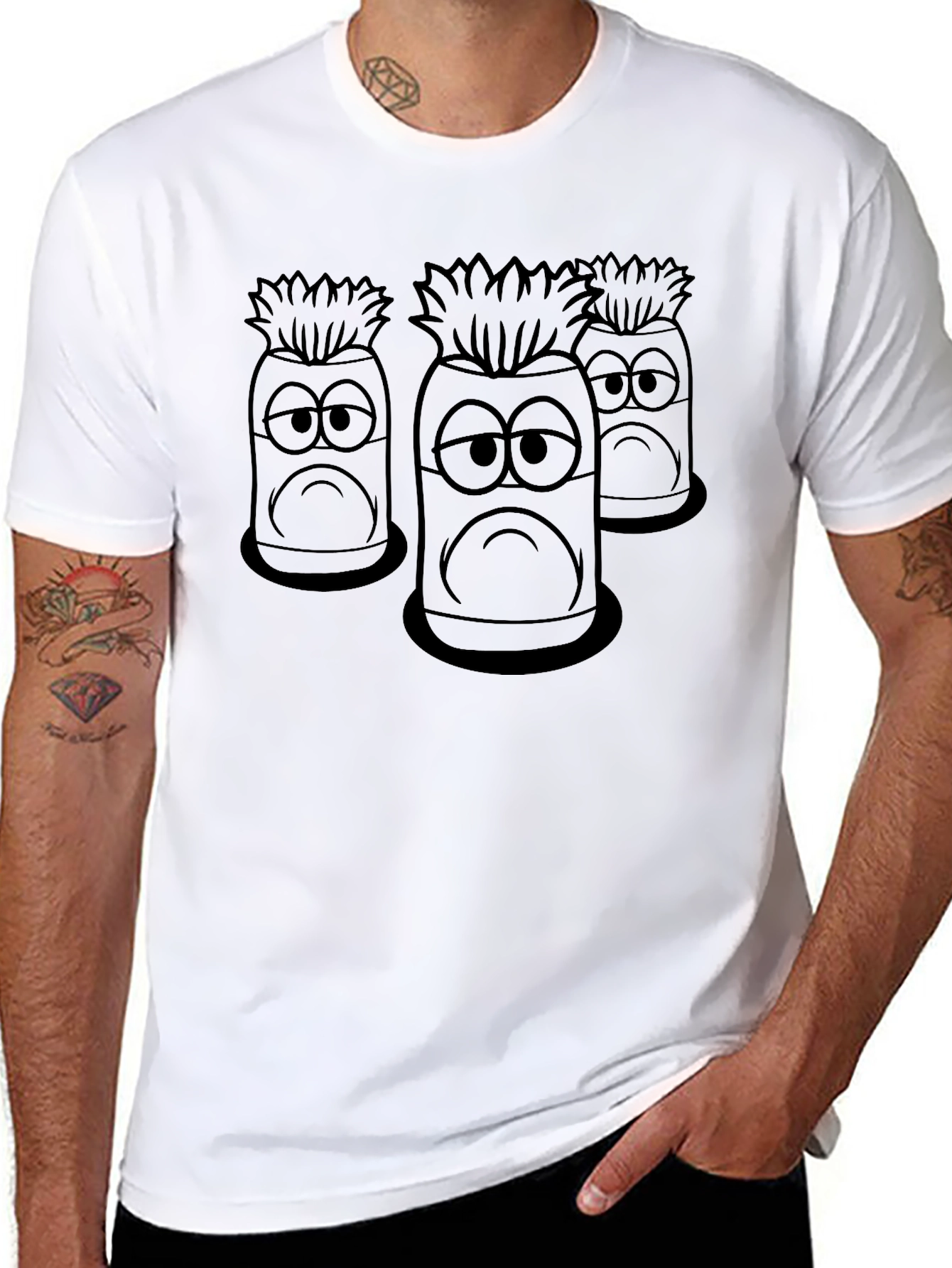 Sad Pineapple Graphic Tee - Black Cotton T-Shirt