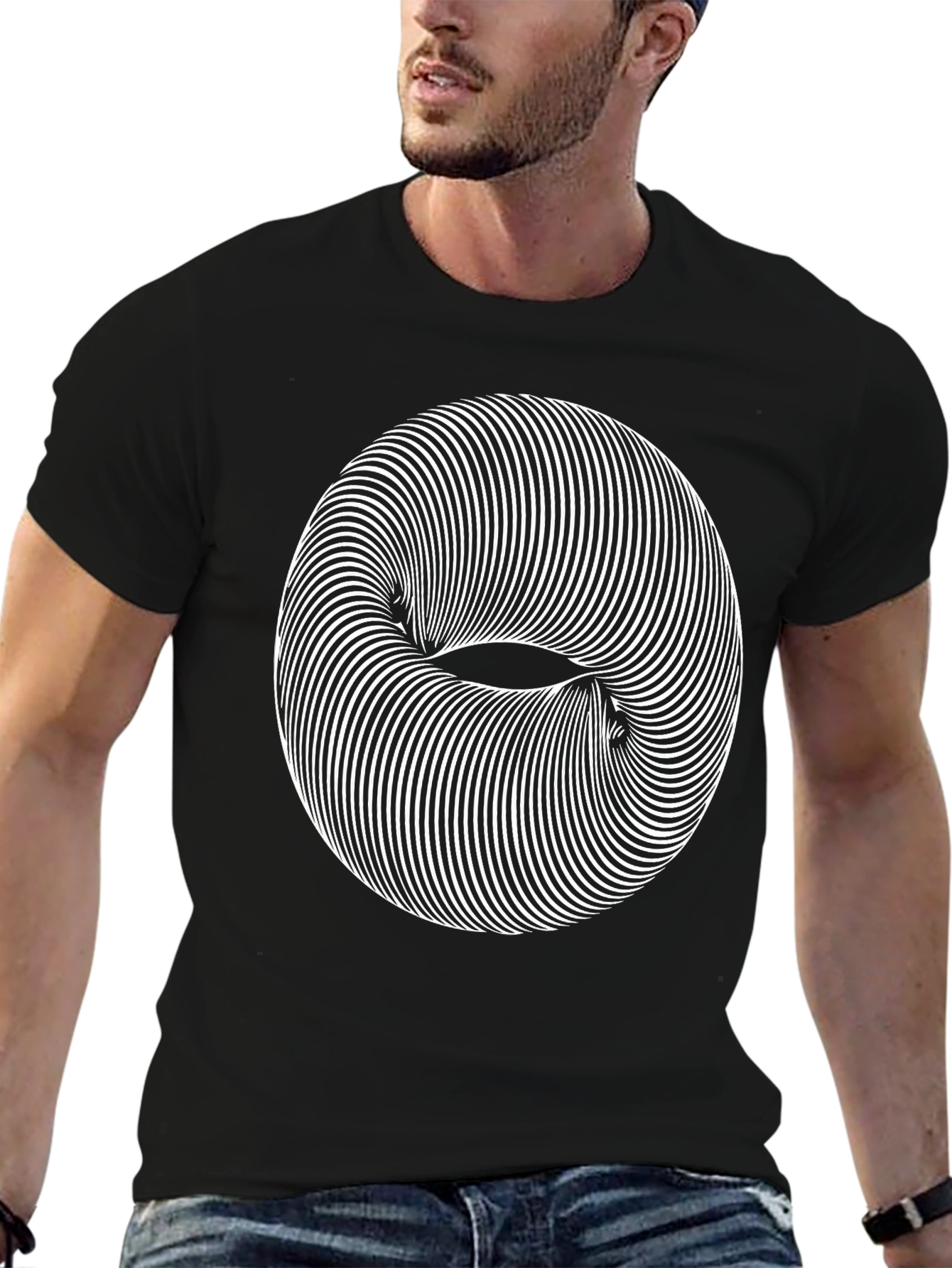 Optical Illusion Graphic Tee - Modern Style