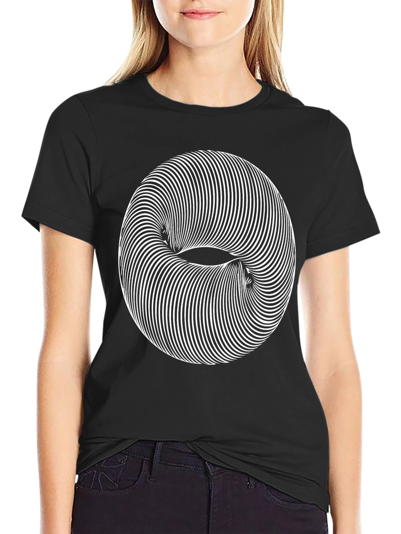 Optical Illusion Graphic Tee - Modern Style