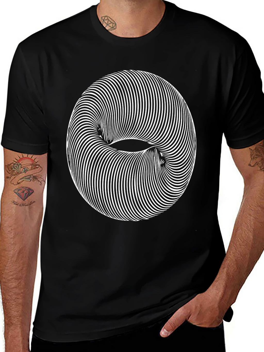 Optical Illusion Graphic Tee - Modern Style