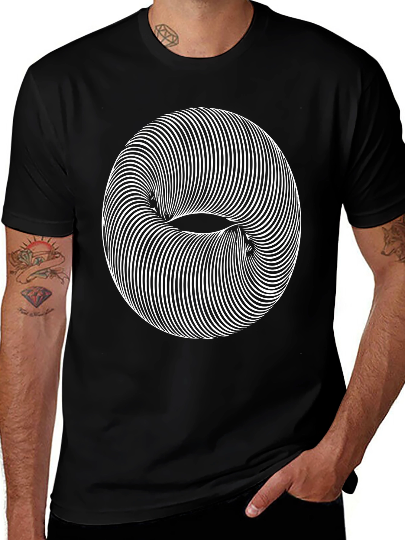Optical Illusion Graphic Tee - Modern Style