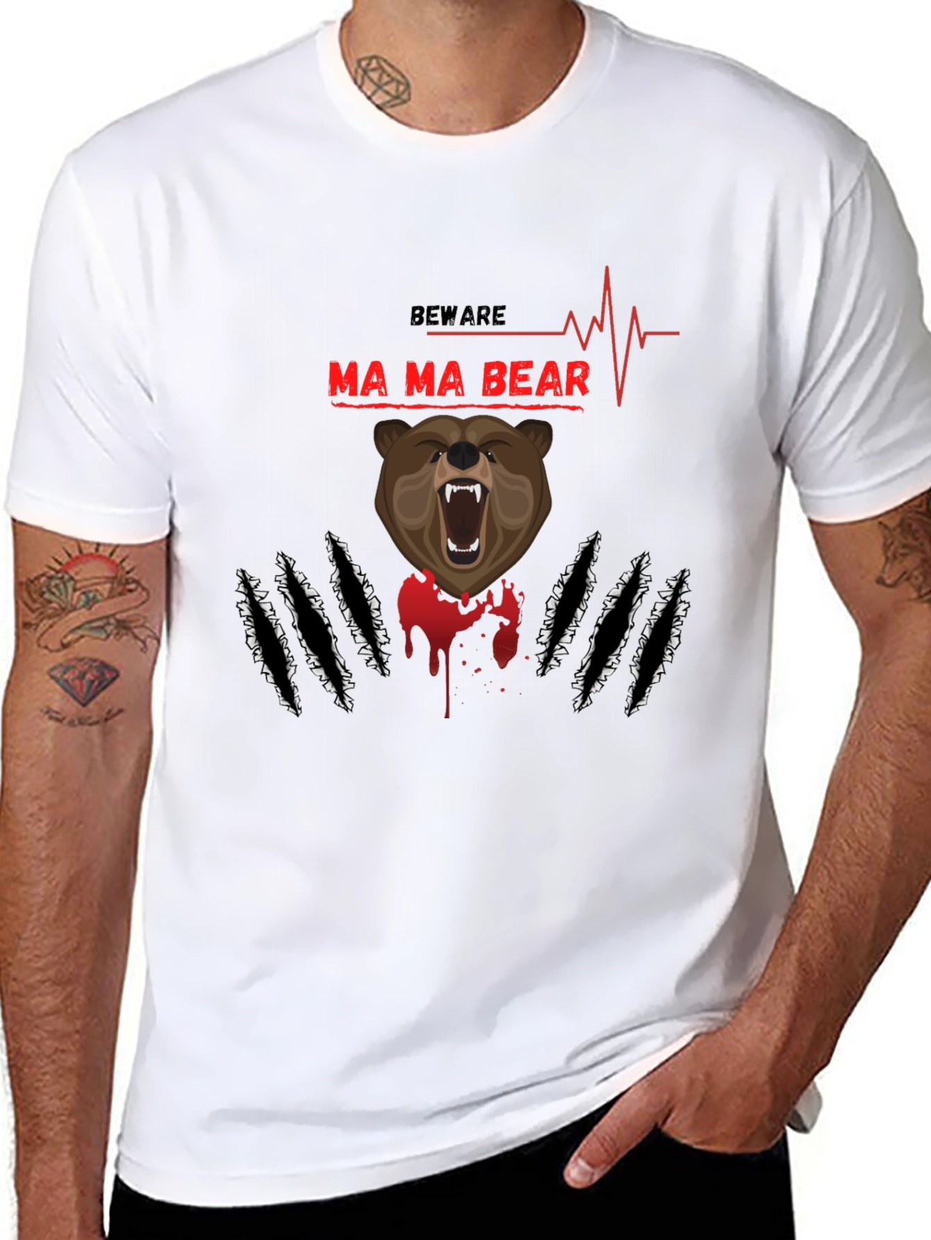 Beware Mama Bear T-Shirt - Graphic Print