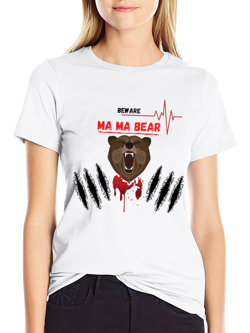 Beware Mama Bear T-Shirt - Graphic Print