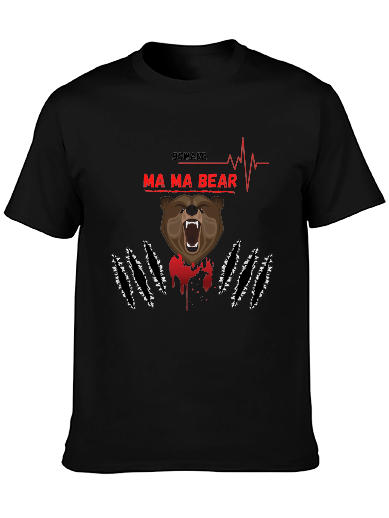 Beware Mama Bear T-Shirt - Graphic Print