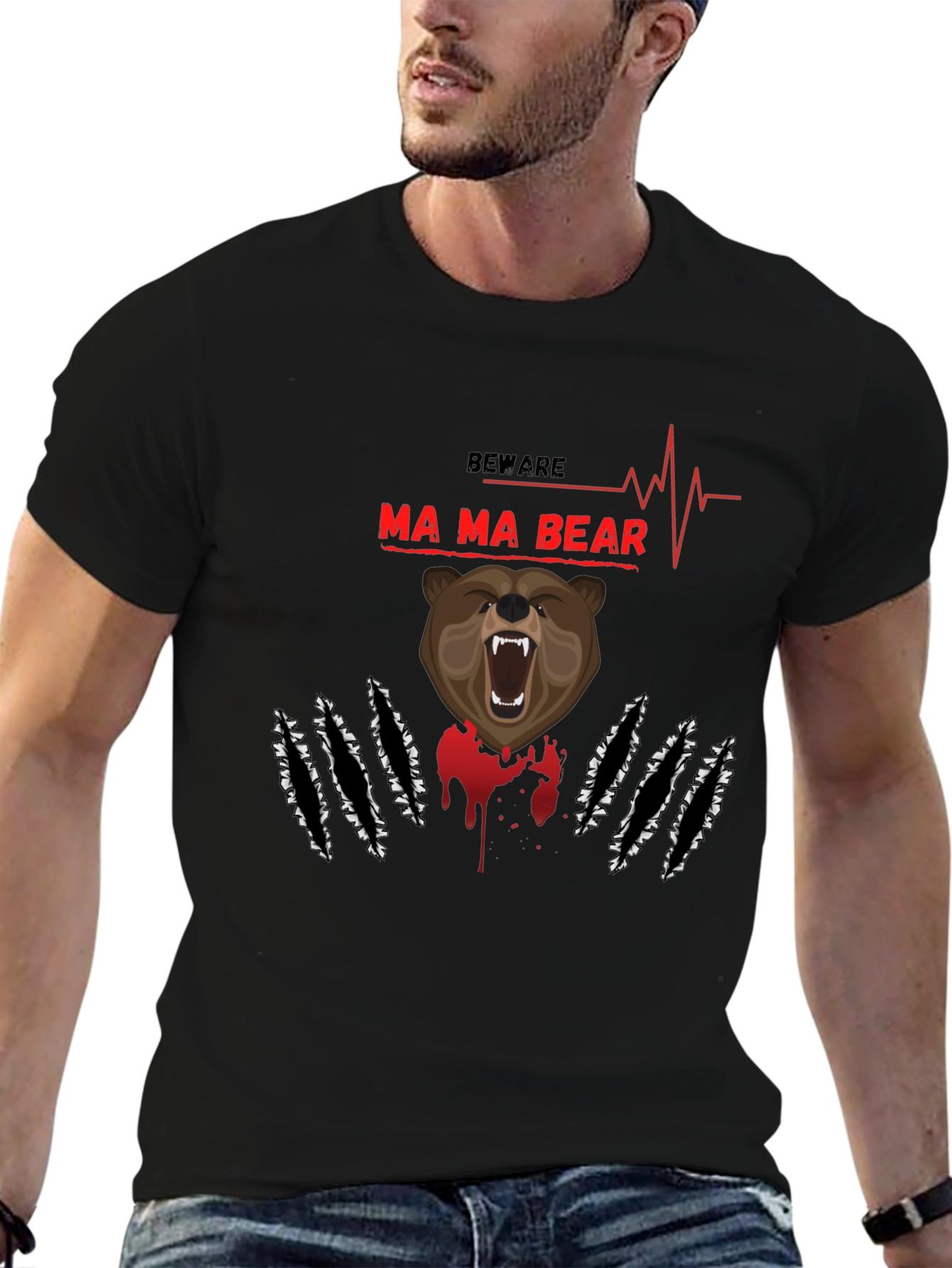 Beware Mama Bear T-Shirt - Graphic Print