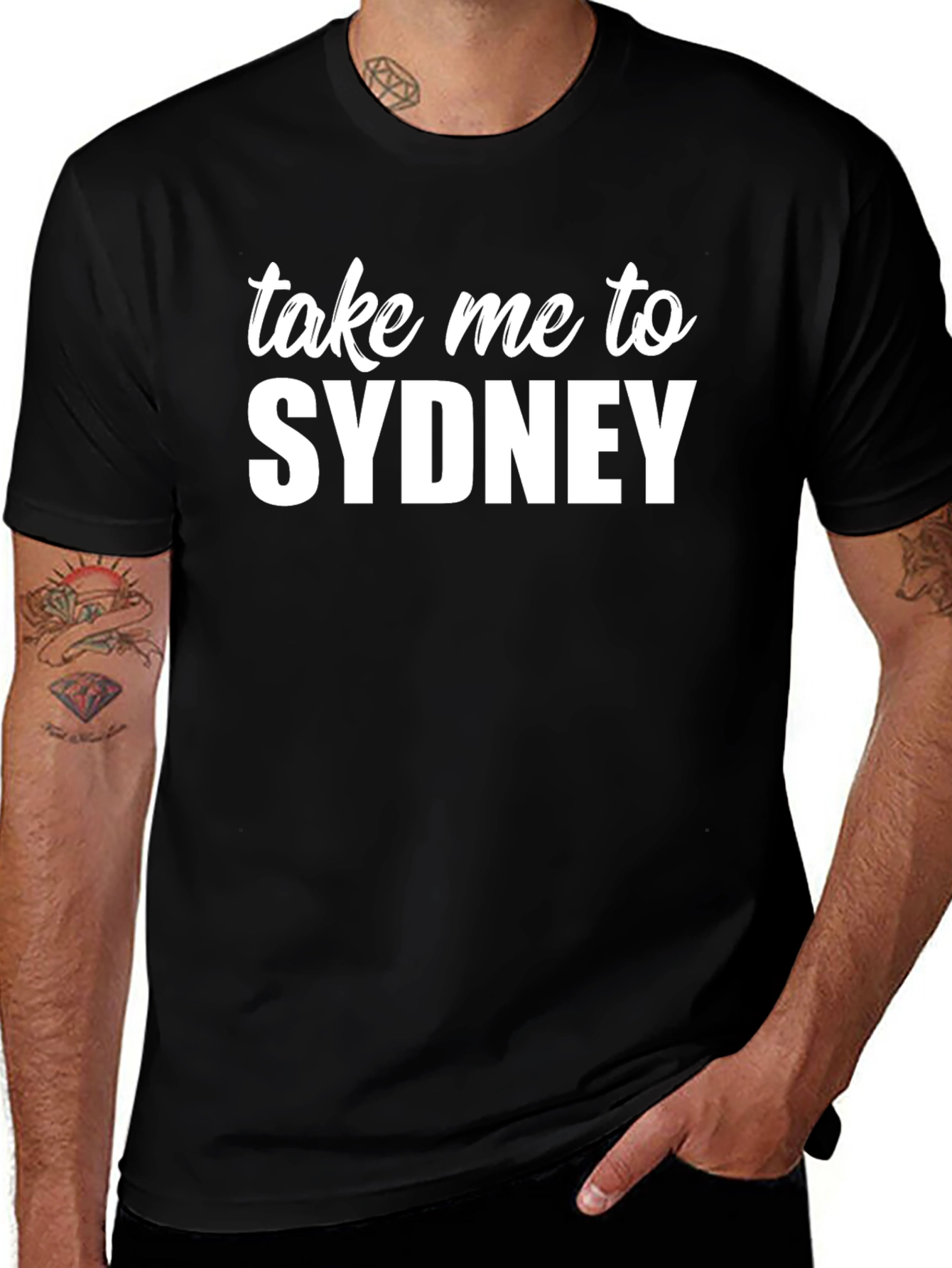 Take Me To Sydney Black Graphic Tee