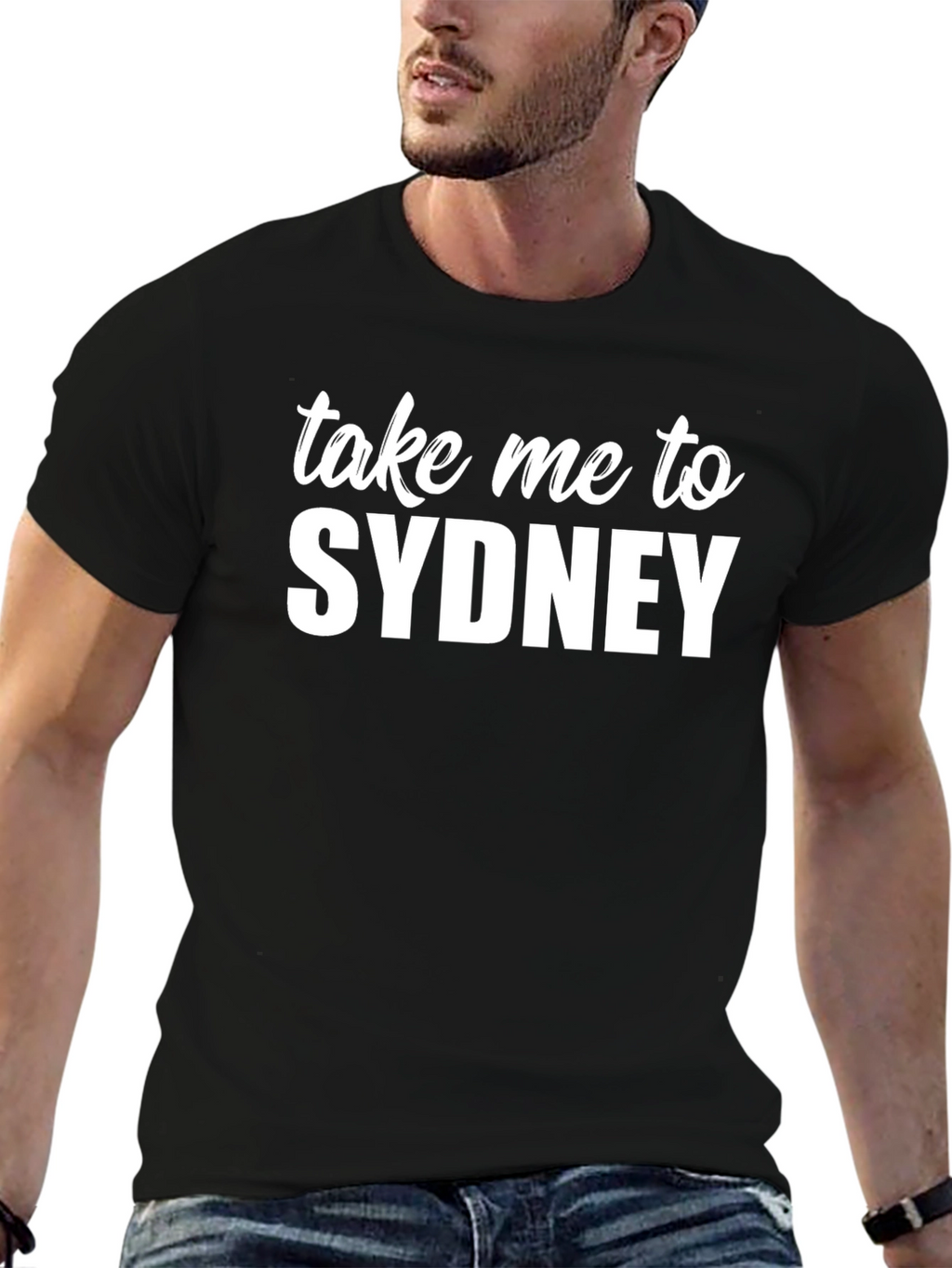 Take Me To Sydney Black Graphic Tee