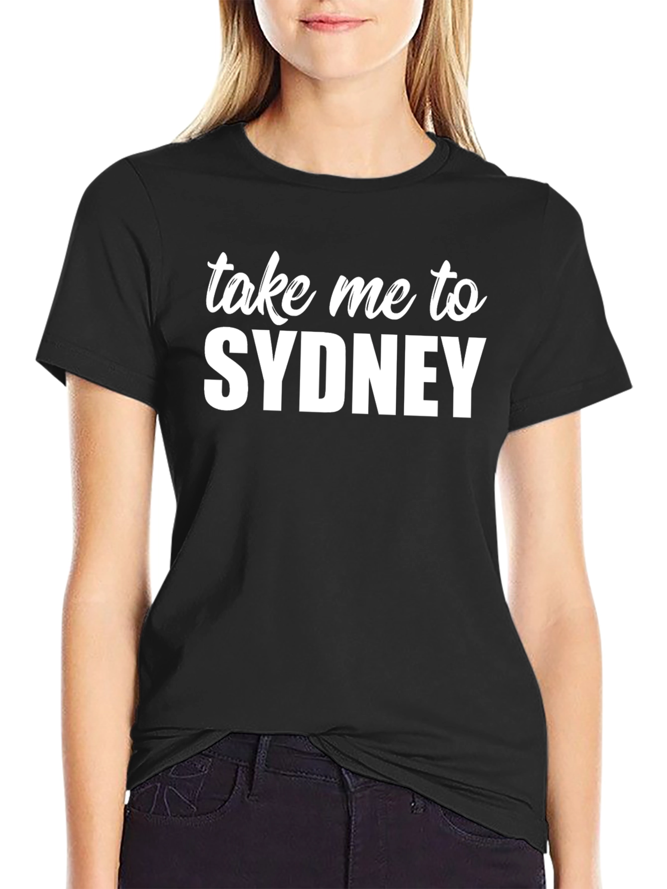 Take Me To Sydney Black Graphic Tee