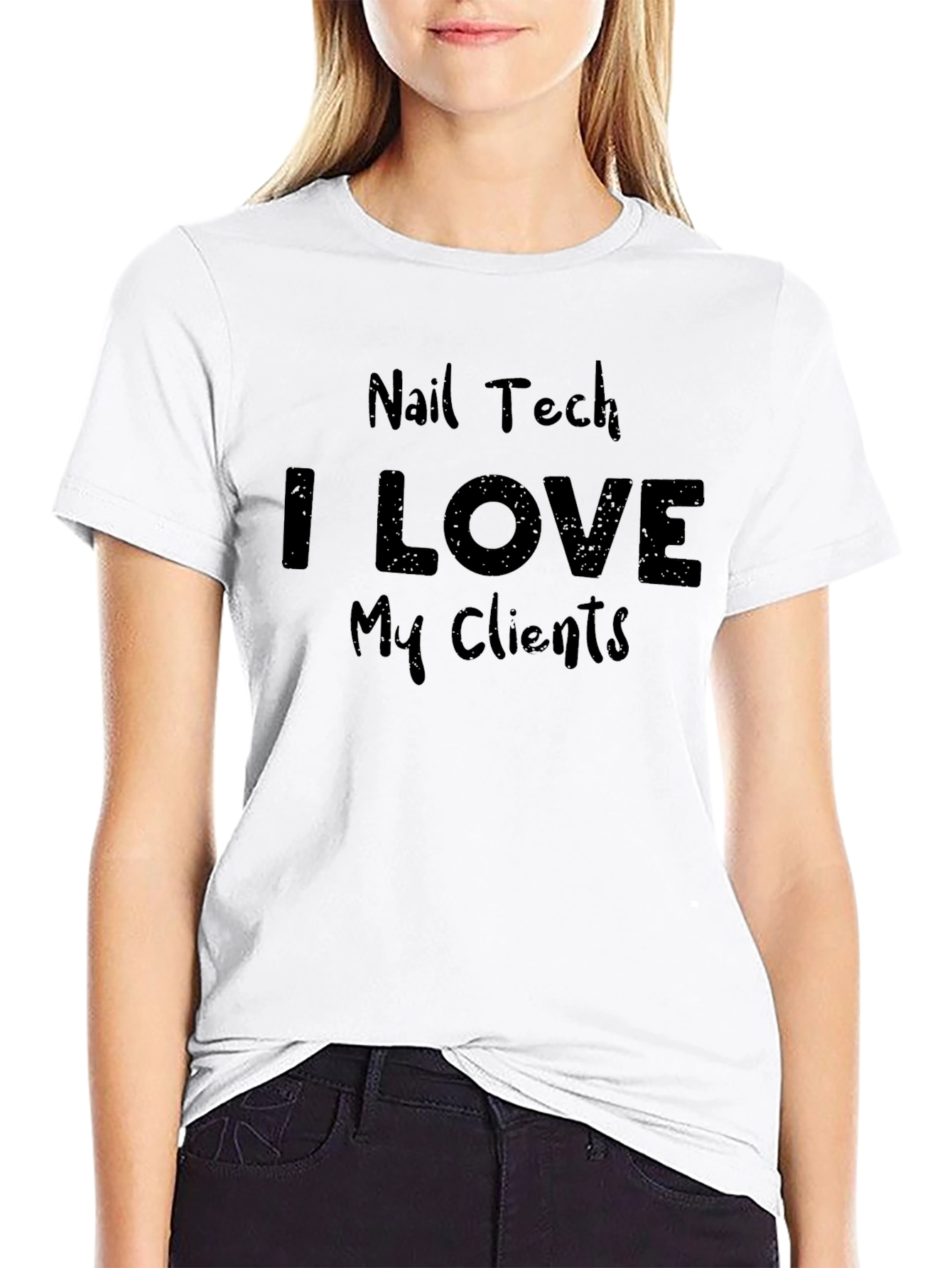 Nail Tech I Love My Clients Black T-Shirt