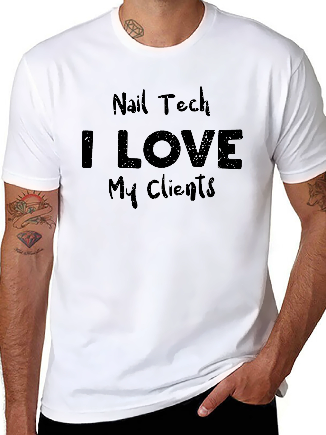 Nail Tech I Love My Clients Black T-Shirt