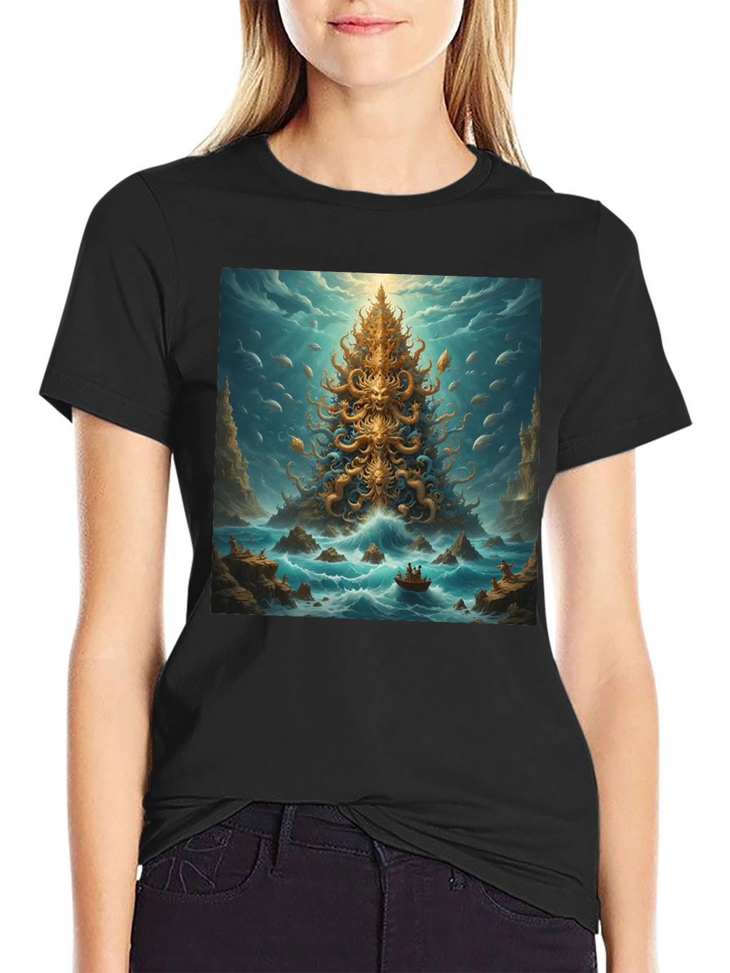 Tentacle Tree Island Graphic Tee - Unique Art Shirt