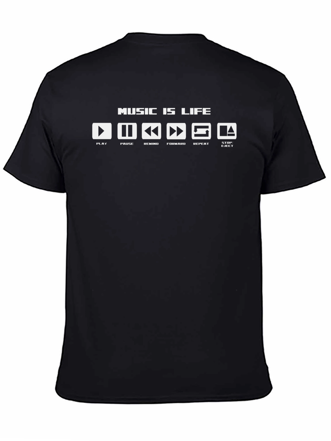 Music is Life T-Shirt - Play Pause Repeat!