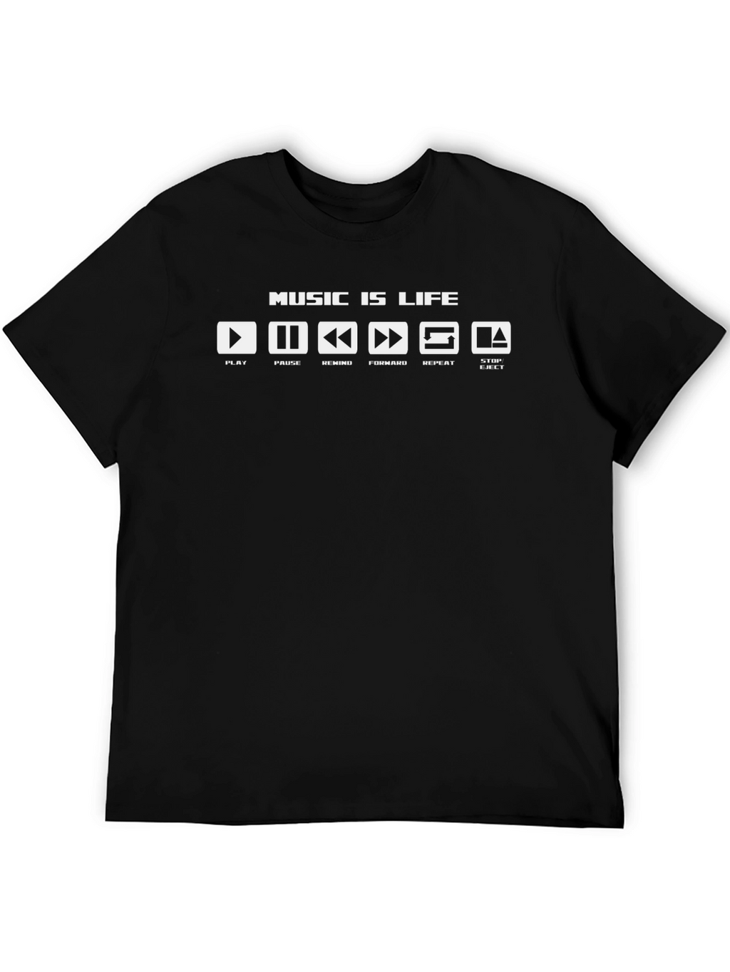 Music is Life T-Shirt - Play Pause Repeat!