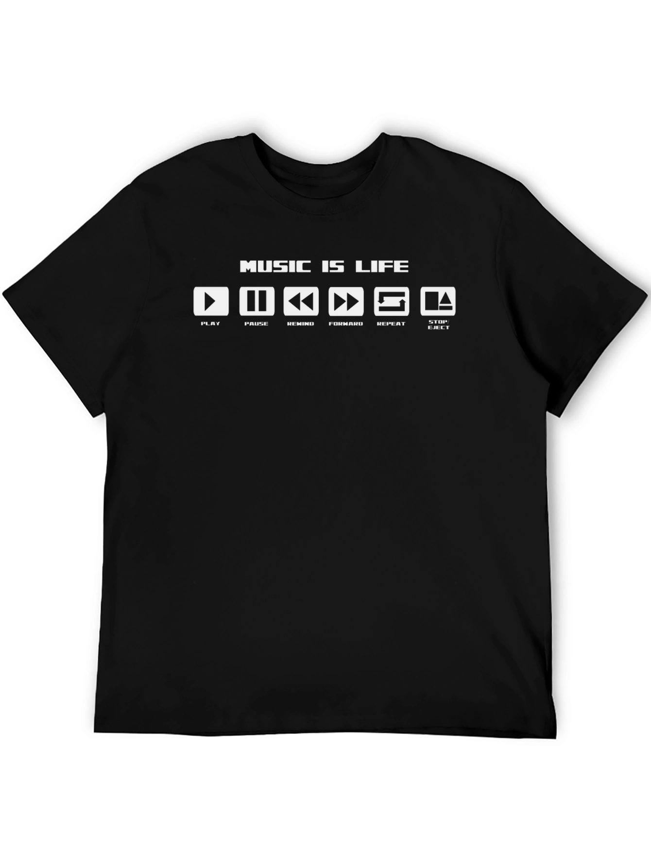 Music is Life T-Shirt - Play Pause Repeat!