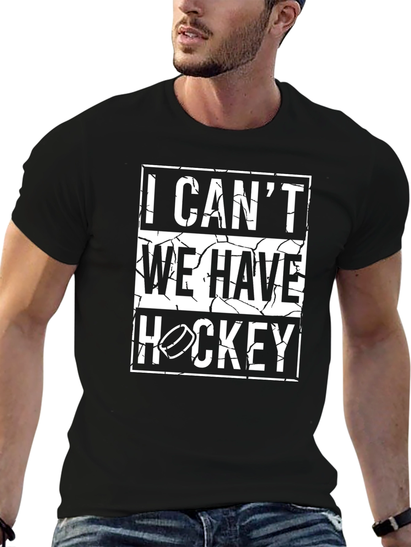 I Cant We Have Hockey Graphic T-Shirt