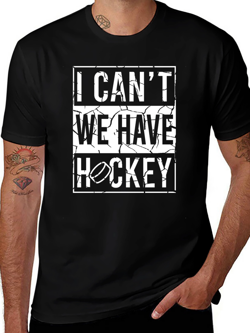 I Cant We Have Hockey Graphic T-Shirt