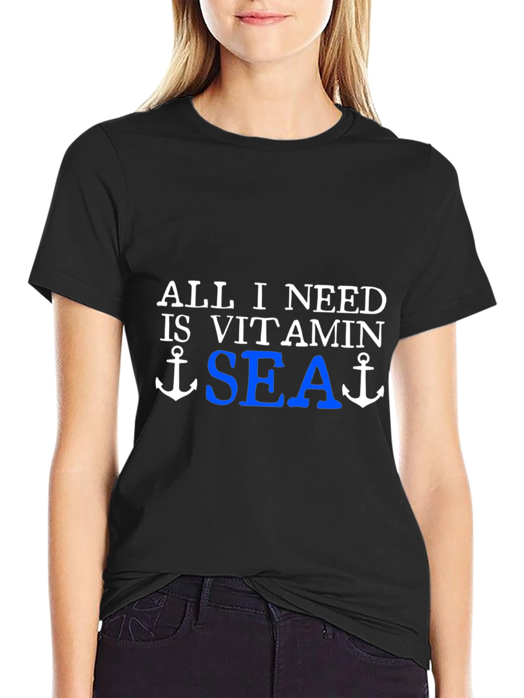 Vitamin Sea Black Graphic Tee - Coastal Style