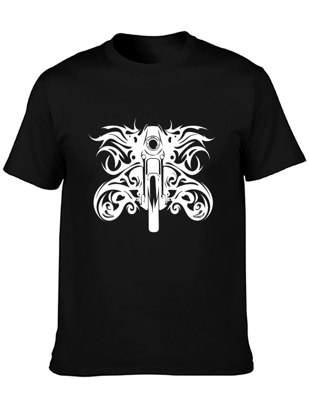 Motorcycle Tribal Graphic Black T-Shirt