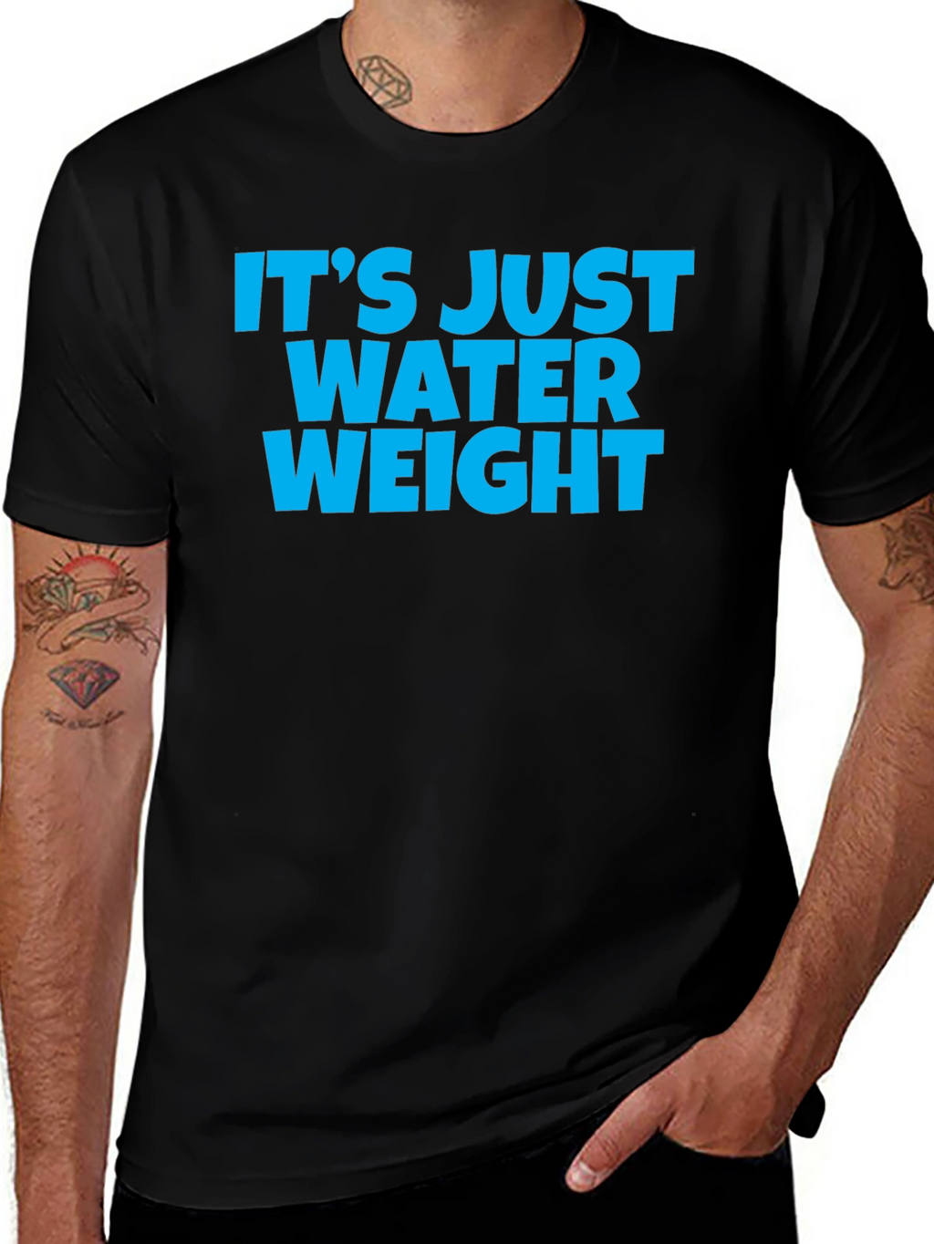 Its Just Water Weight Black T-Shirt