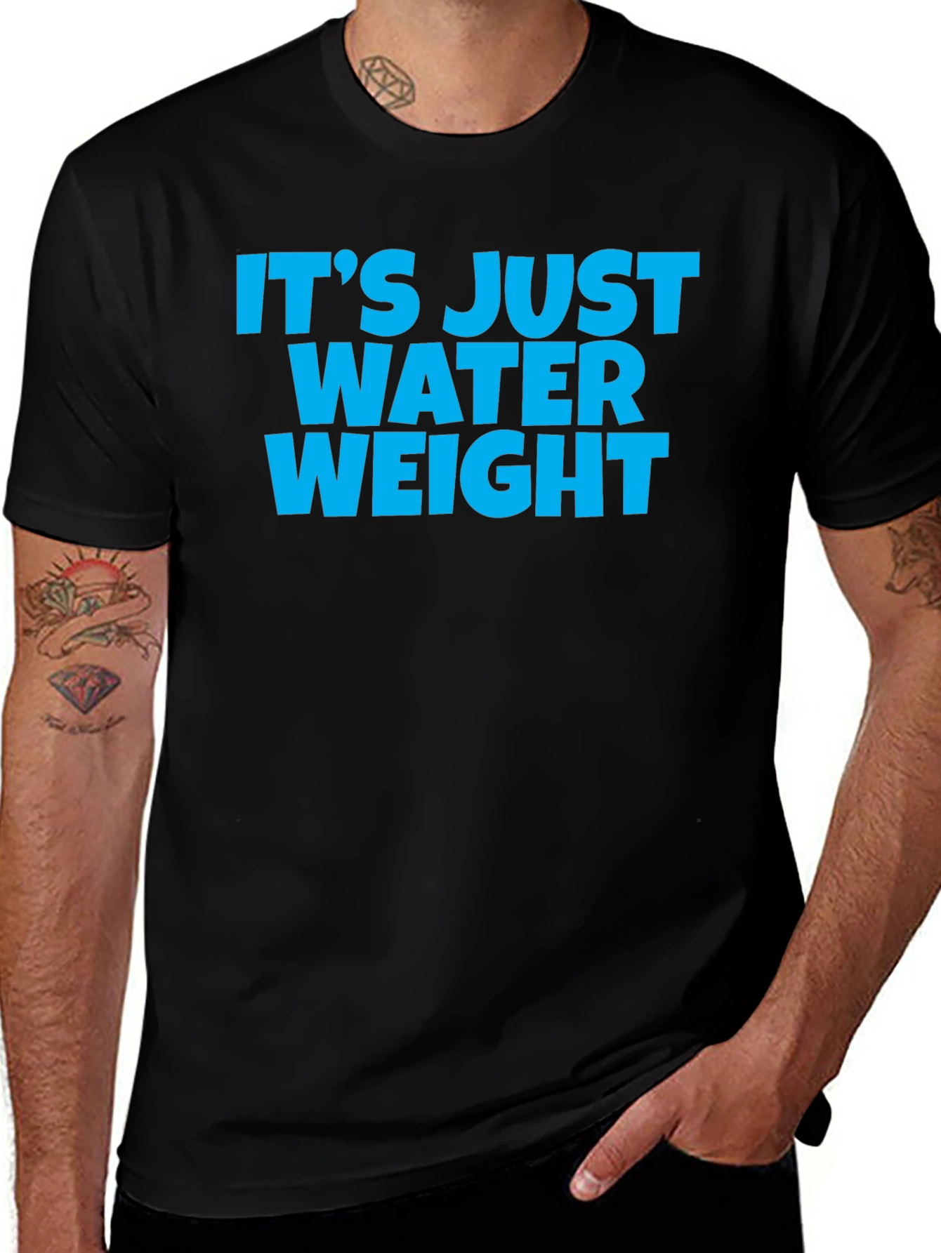 Its Just Water Weight Black T-Shirt