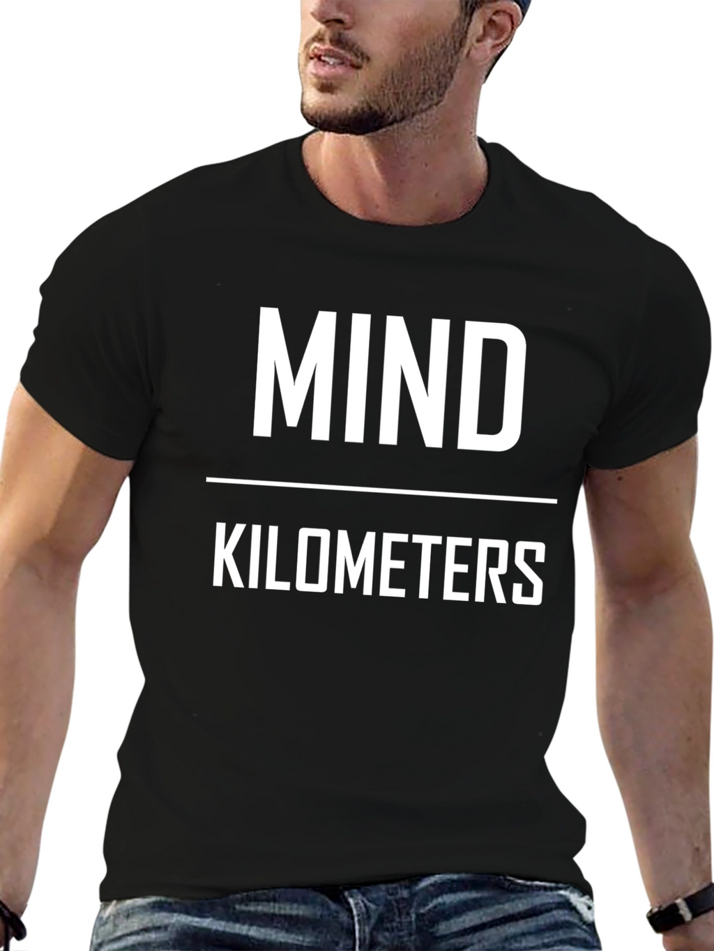 Mind Over Kilometers Black Graphic Tee