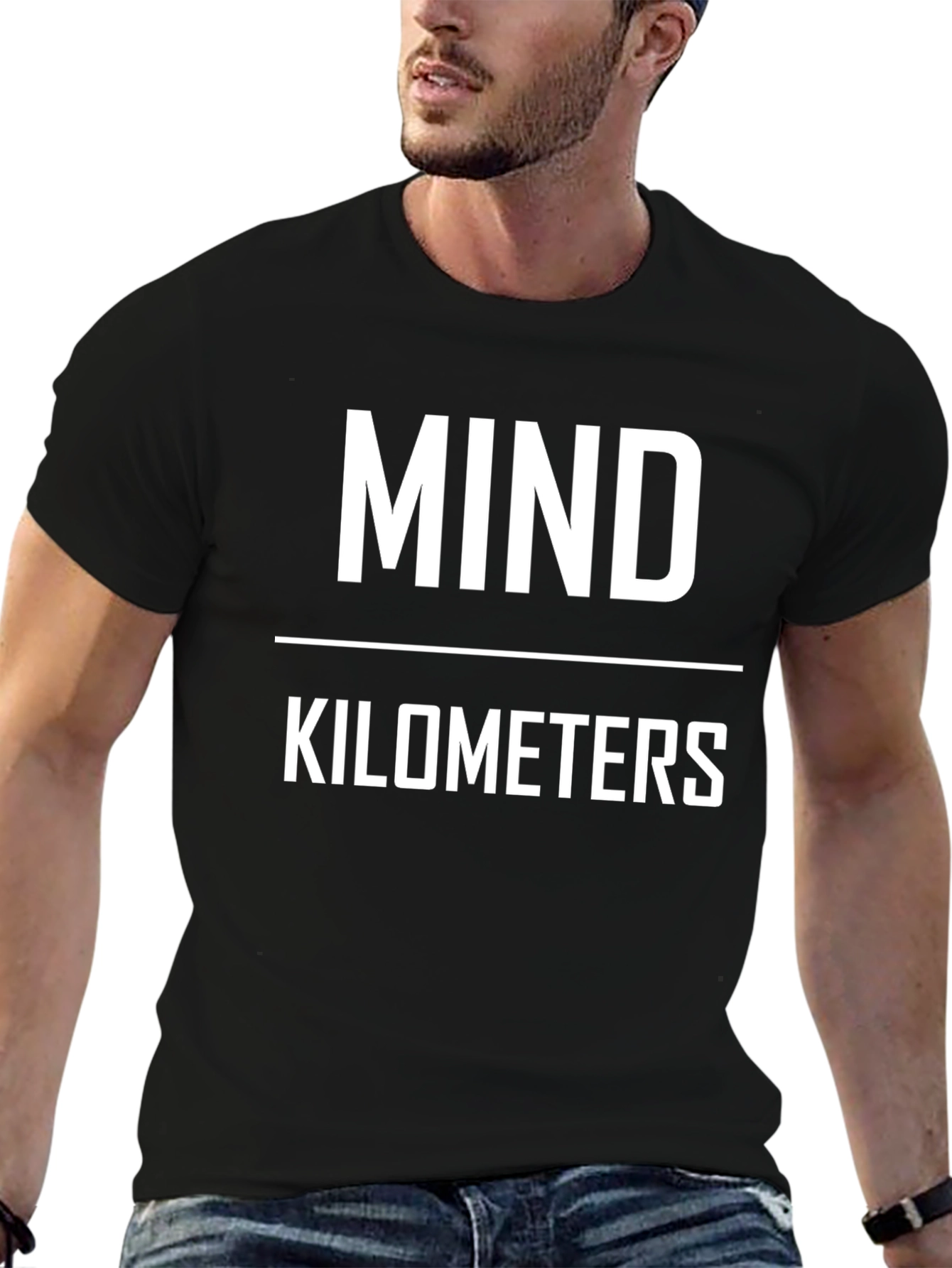 Mind Over Kilometers Black Graphic Tee